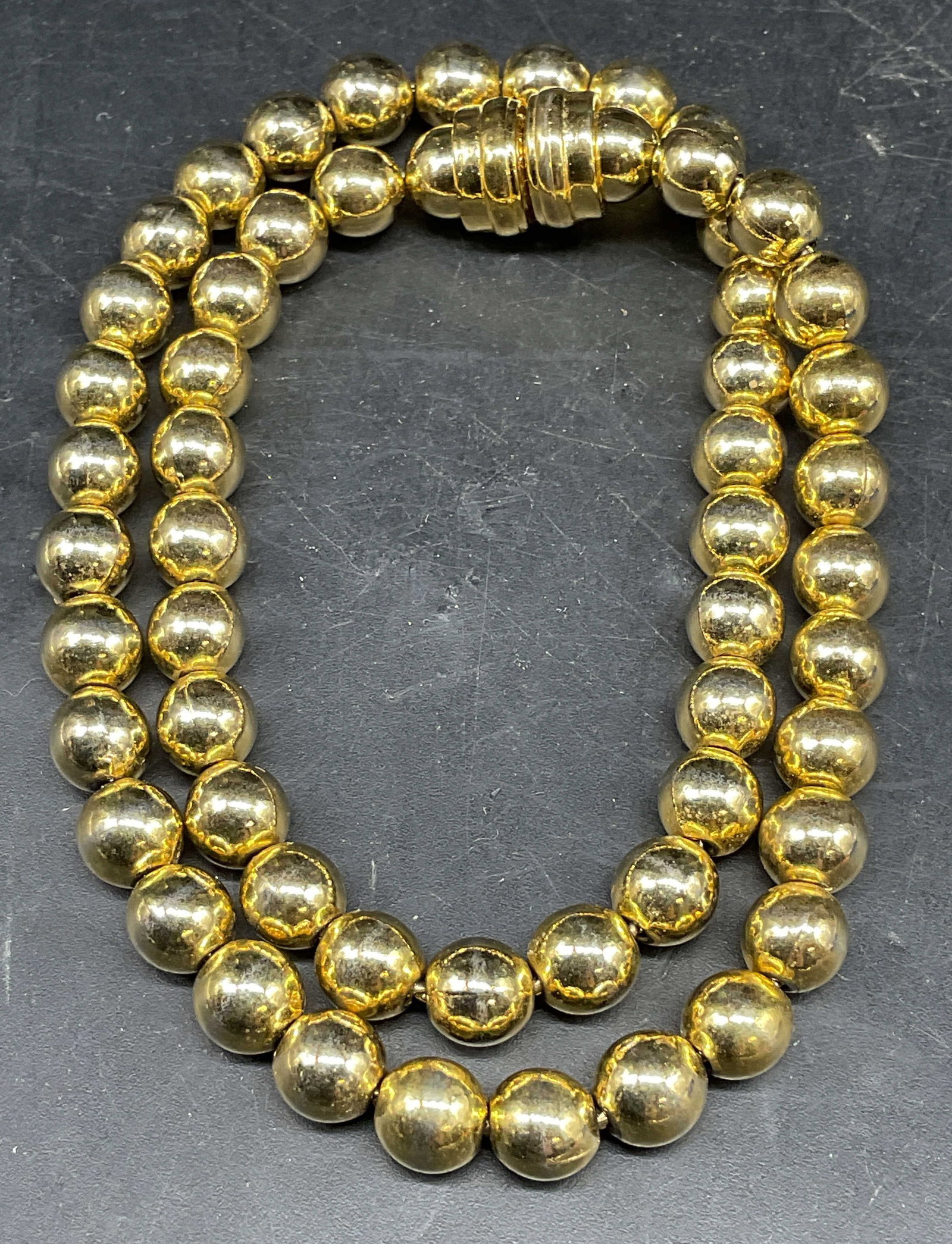 Stocko Gold Tone Beaded Choker Necklace (1 of 7)