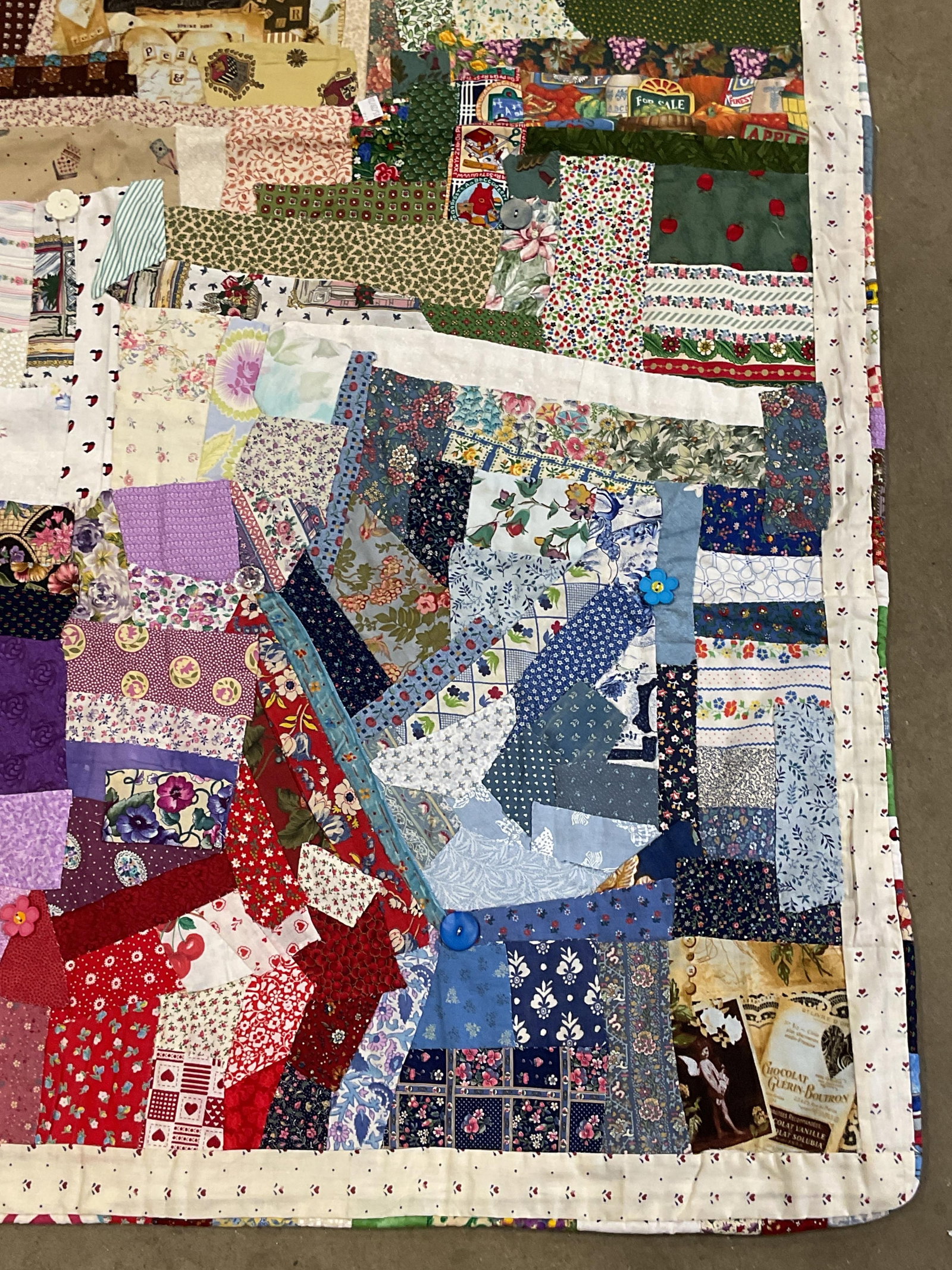 Hand Pieced Patchwork Abstract Cotton Quilt - 2