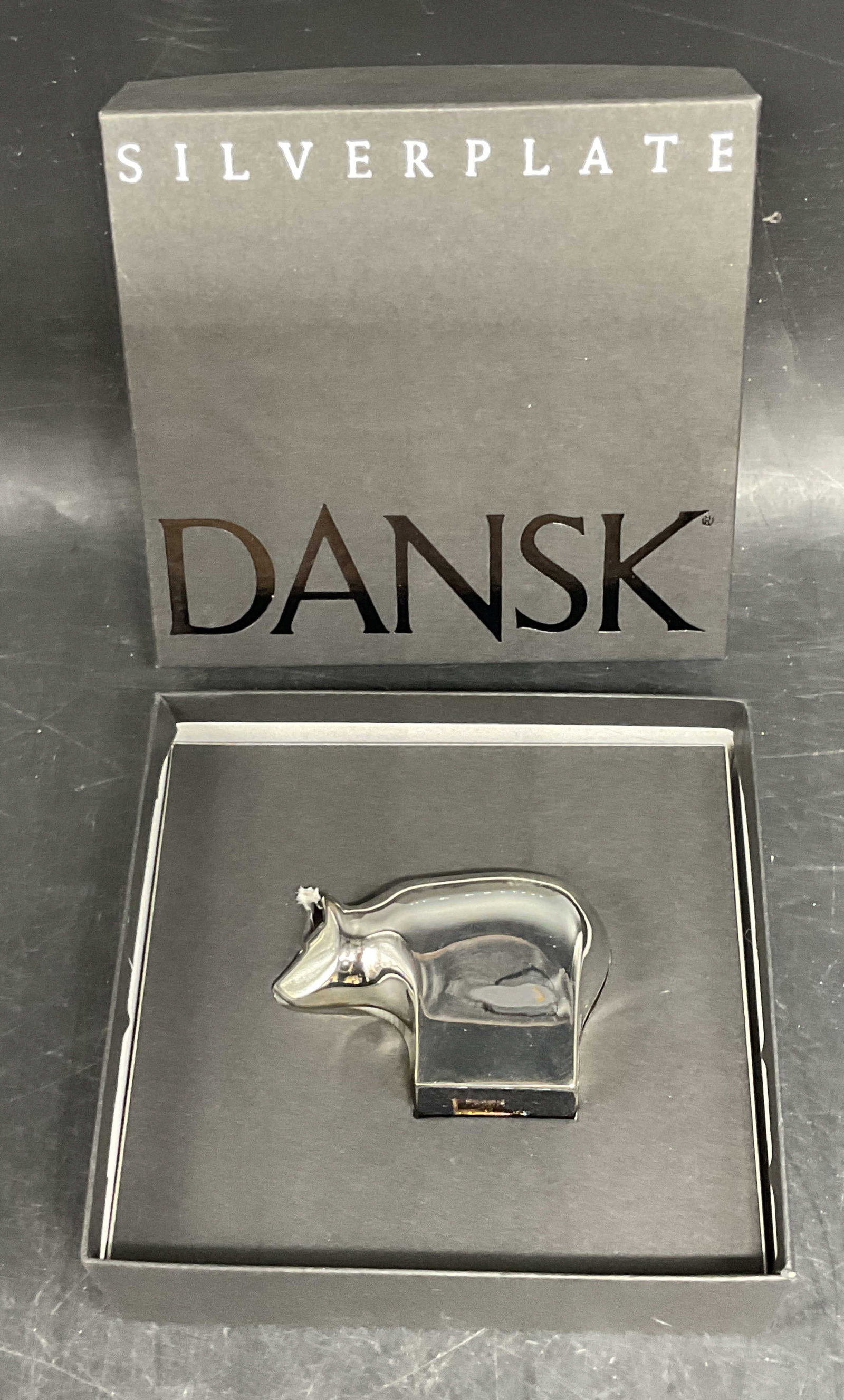 DANSK Silver Plated Brown Bear Figurine NIB (1 of 6)