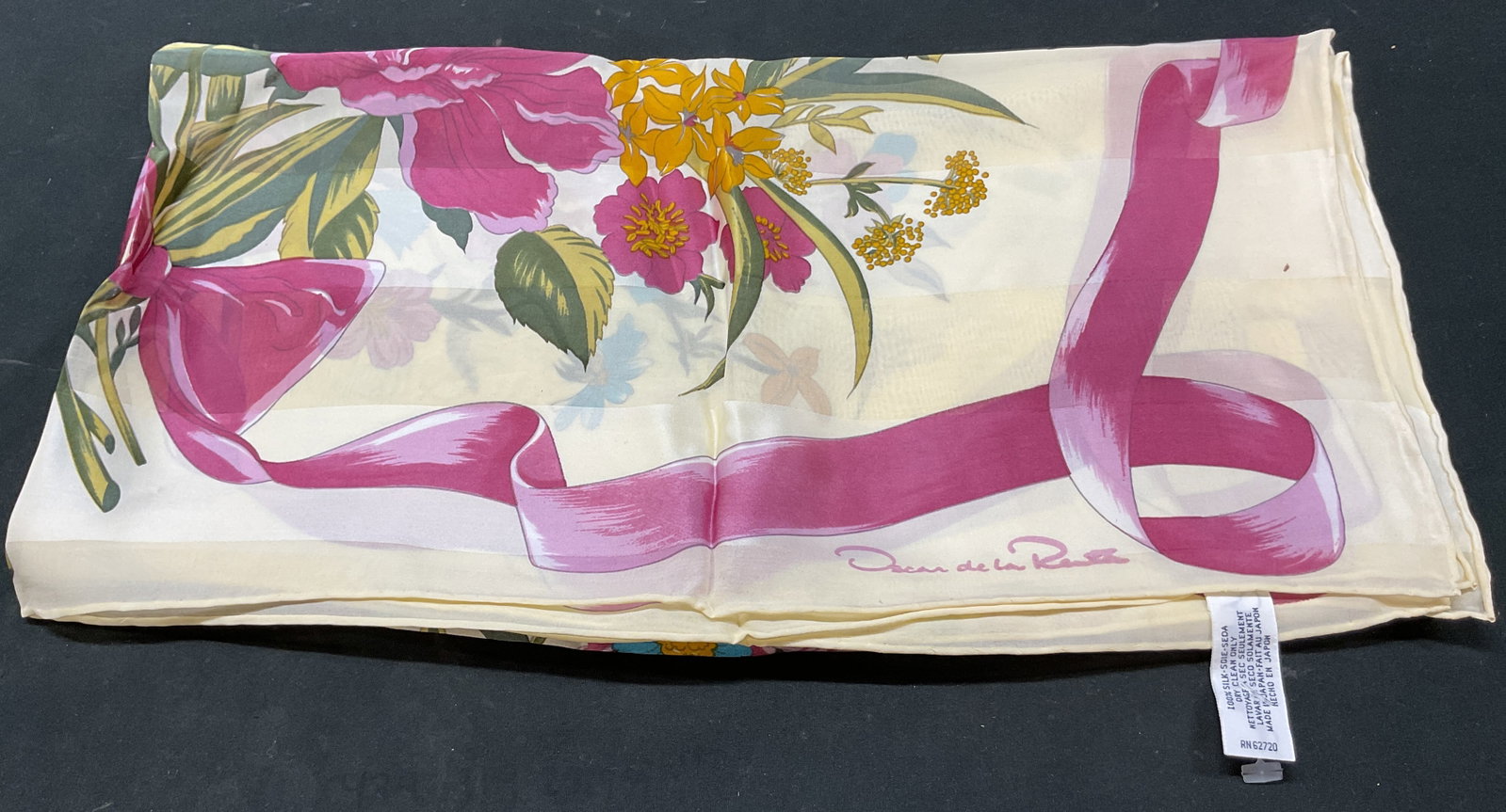 Oscar De La Renta Floral Silk Scarf Japan (1 of 7)