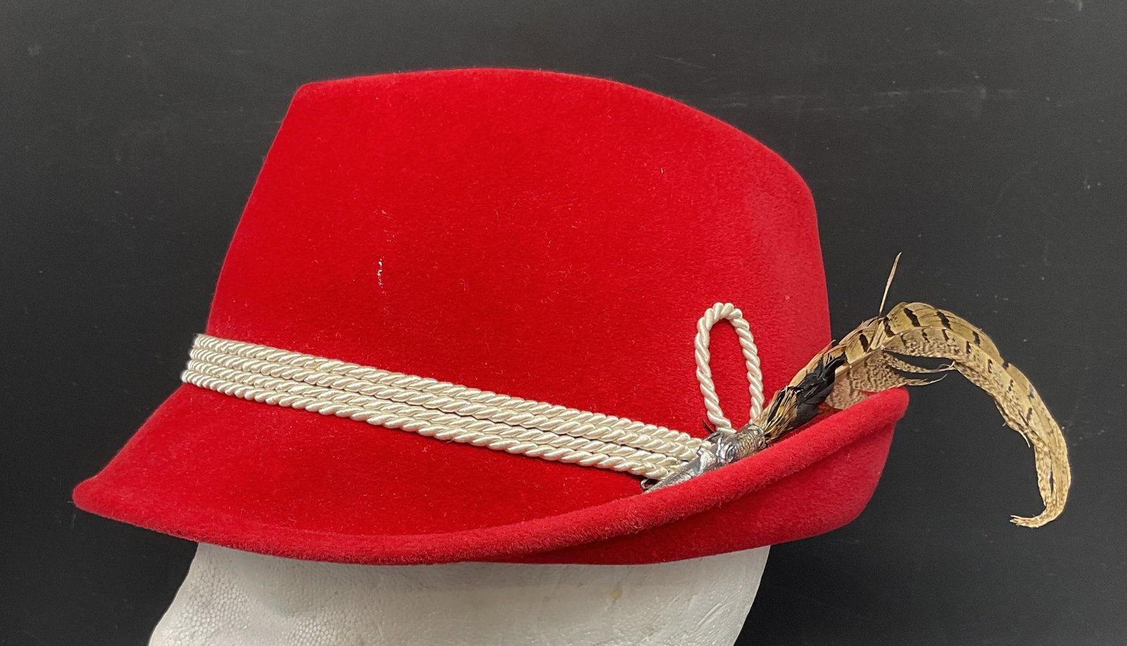 Vintage Anton Pichler Red Felt Hat Austria (1 of 6)