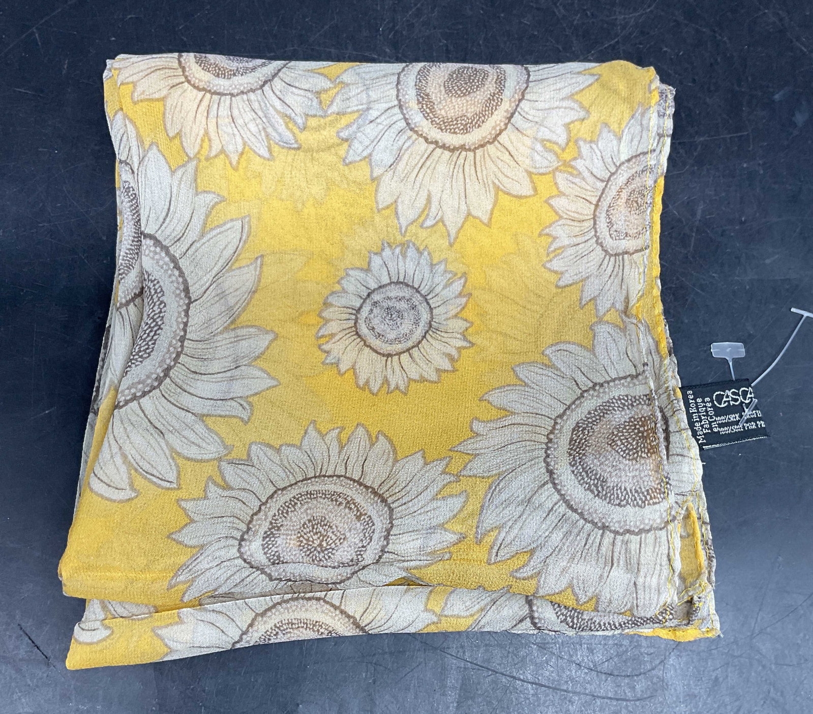 Casca Yellow Floral Silk Scarf NWOT (1 of 6)