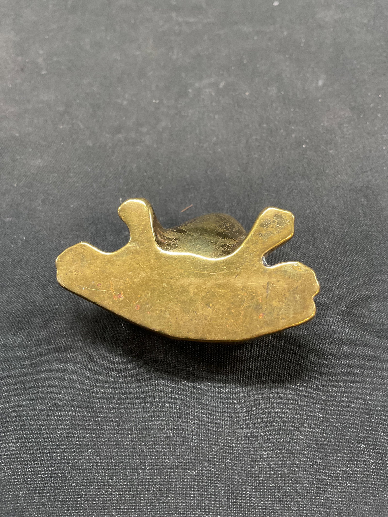 Vintage Solid Brass Frog Figure - 5