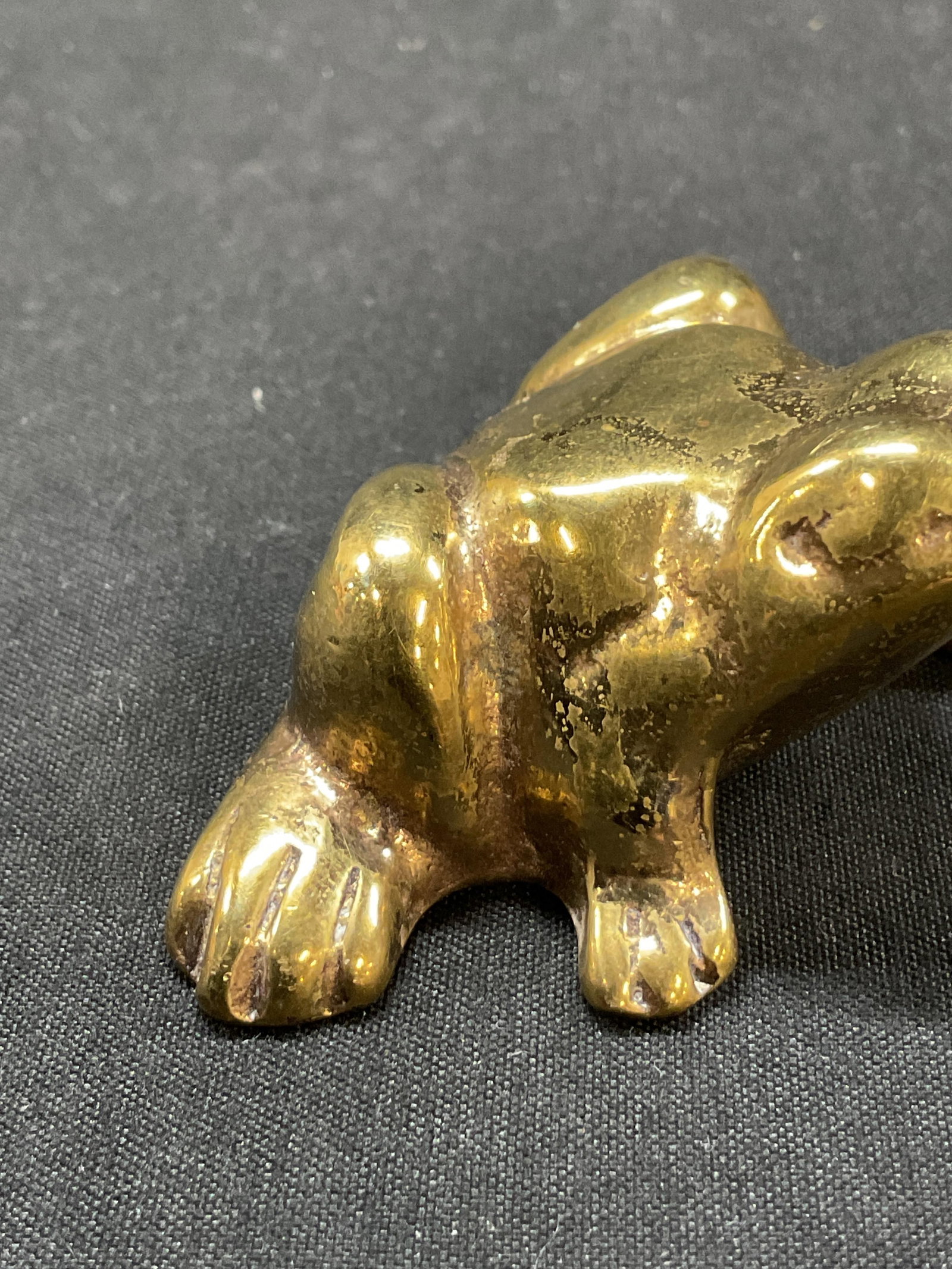 Vintage Solid Brass Frog Figure - 6
