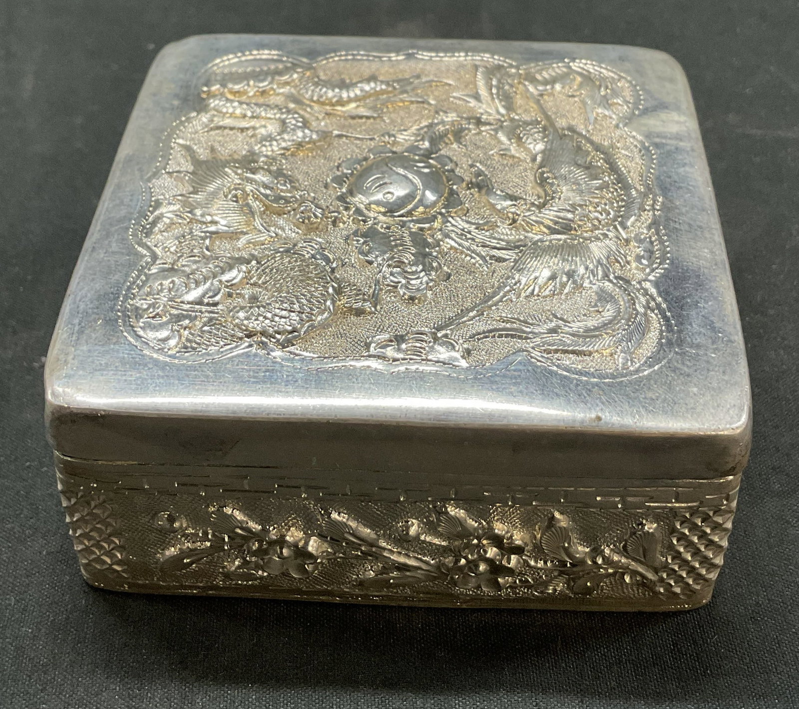 Vintage Chinese Dragon Metal Trinket Box (1 of 7)