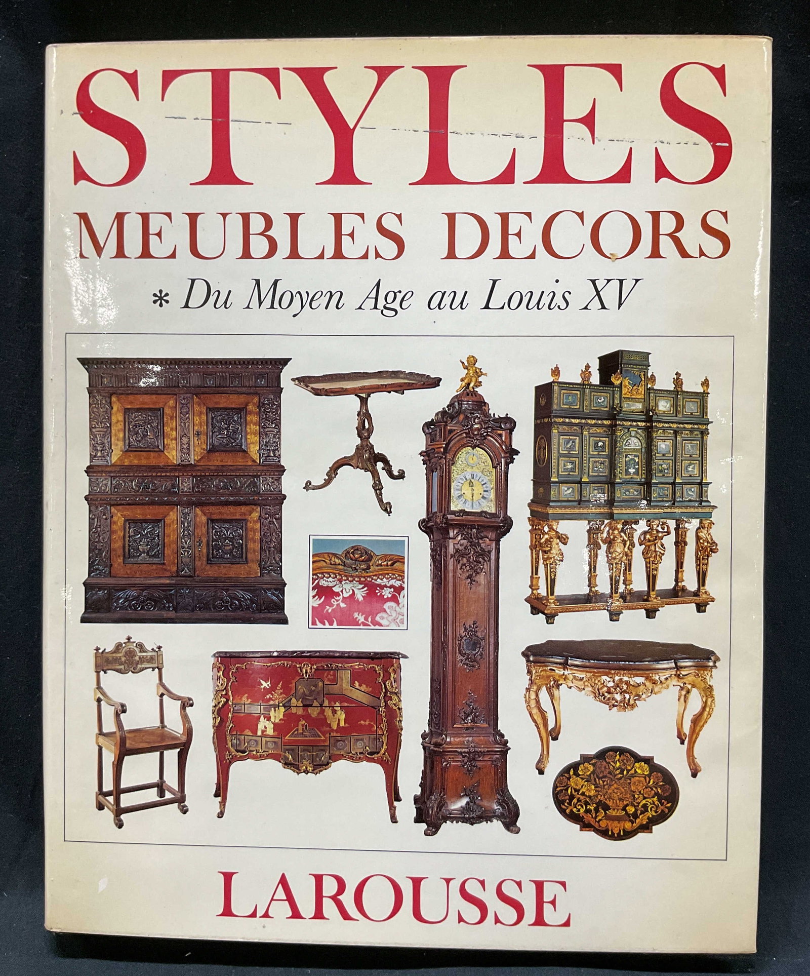 1972 Styles Volume 1 Illustrated Book+: Styles Du Moyen Age Au Louis XV volume 1. Published by Librairie Larousse, 1972. Text reads in French. Contains illustrations. Hard cover book with illustrated cover. Measures approx 9.5 x 12 inches. 