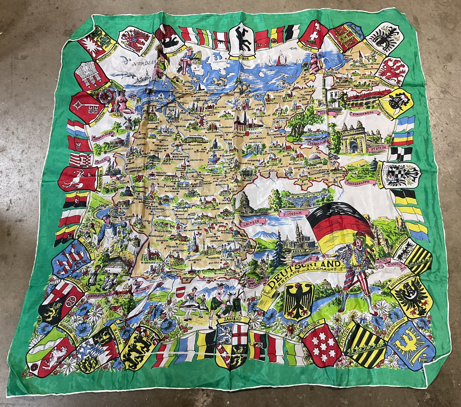 Vintage Germany Map Silk Scarf (1 of 8)