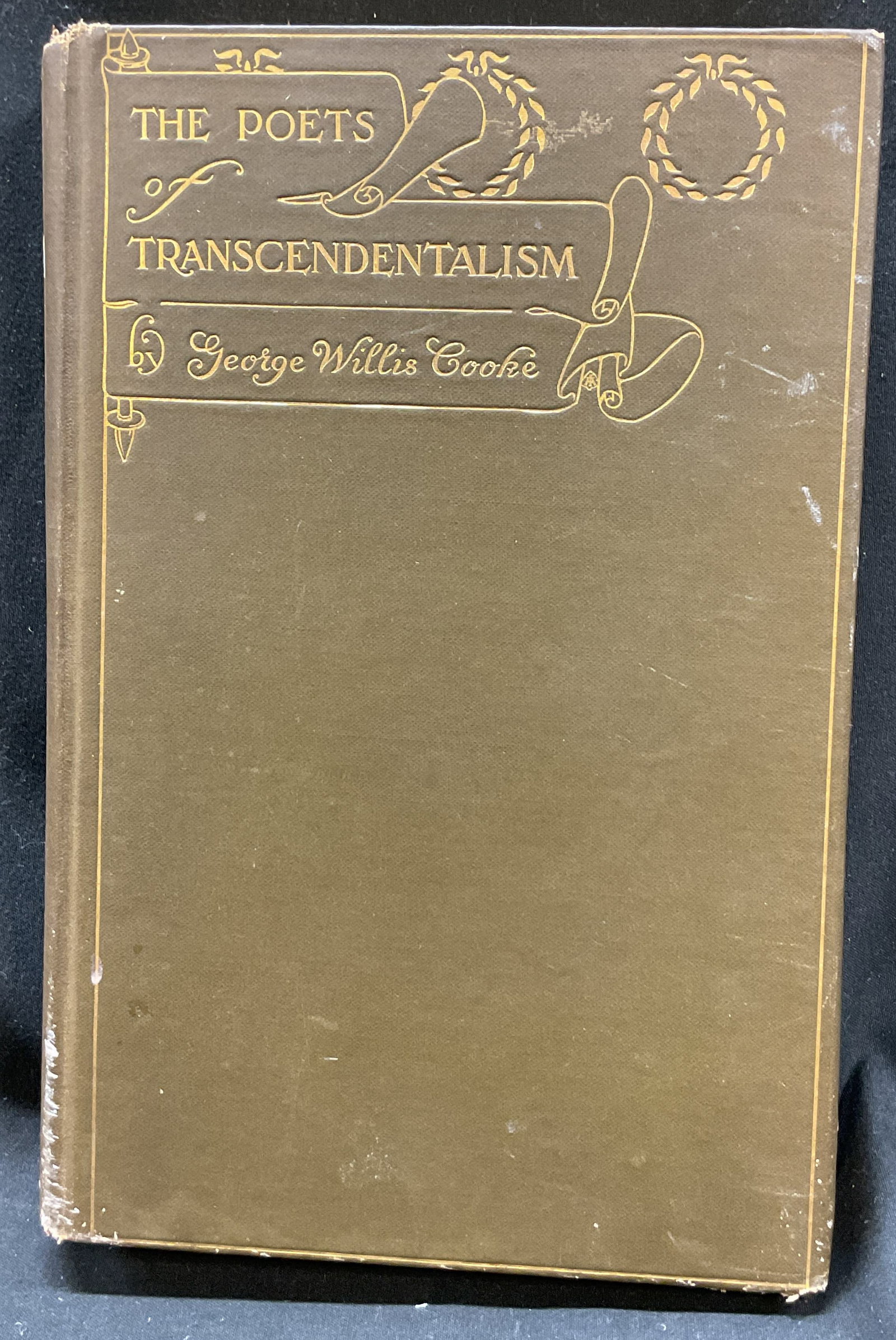 1903 Poets Of Transcendentalism Book Cooke+: The Poets Of Transcendentalism An Anthology. Edited by George Willis Cooke. Published by Houghton, Mifflin, and Company, 1903. Hard cover leather bound with gilt embossed trim. Measures approx 5.5 x