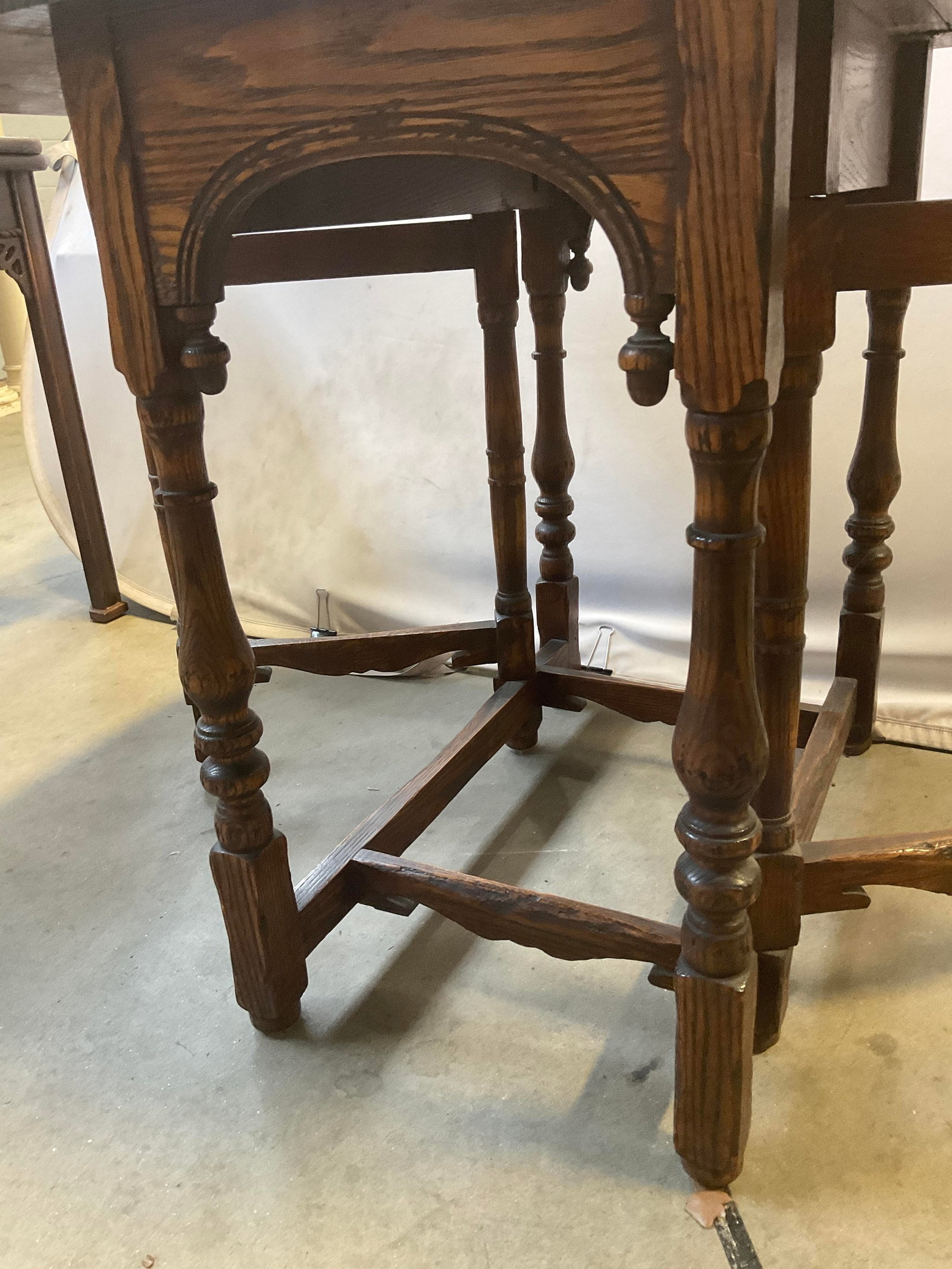 VINTAGE Oak Drop-Leaf Table - 11