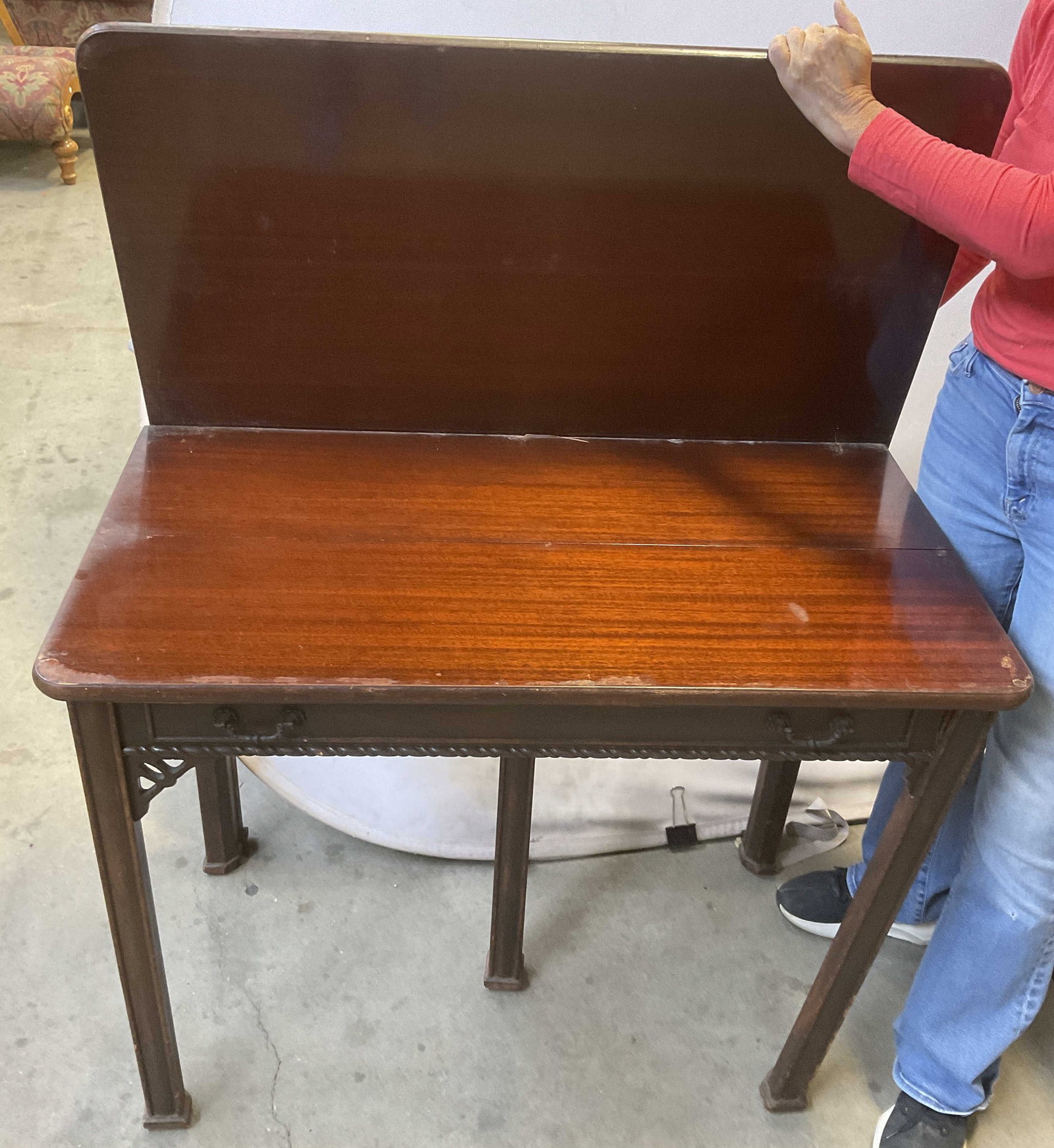 VINTAGE Mahogany Drop-Leaf Side Table (1 of 10)