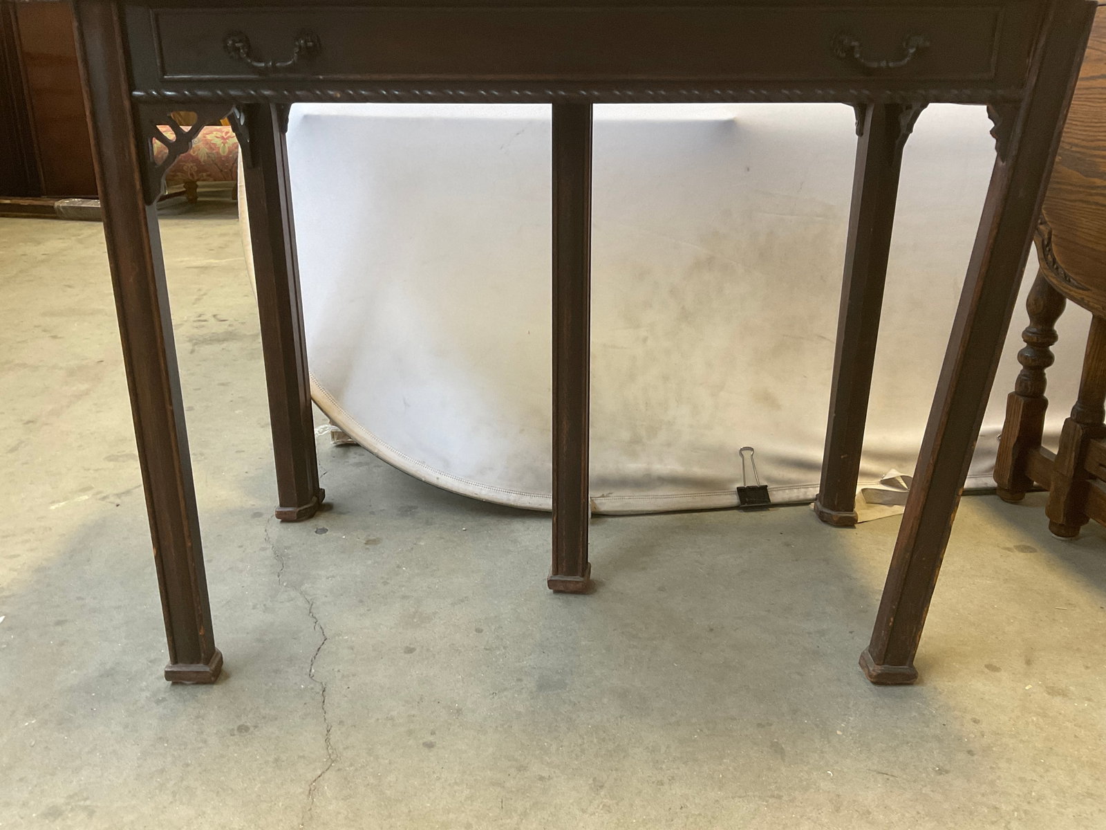 VINTAGE Mahogany Drop-Leaf Side Table - 6