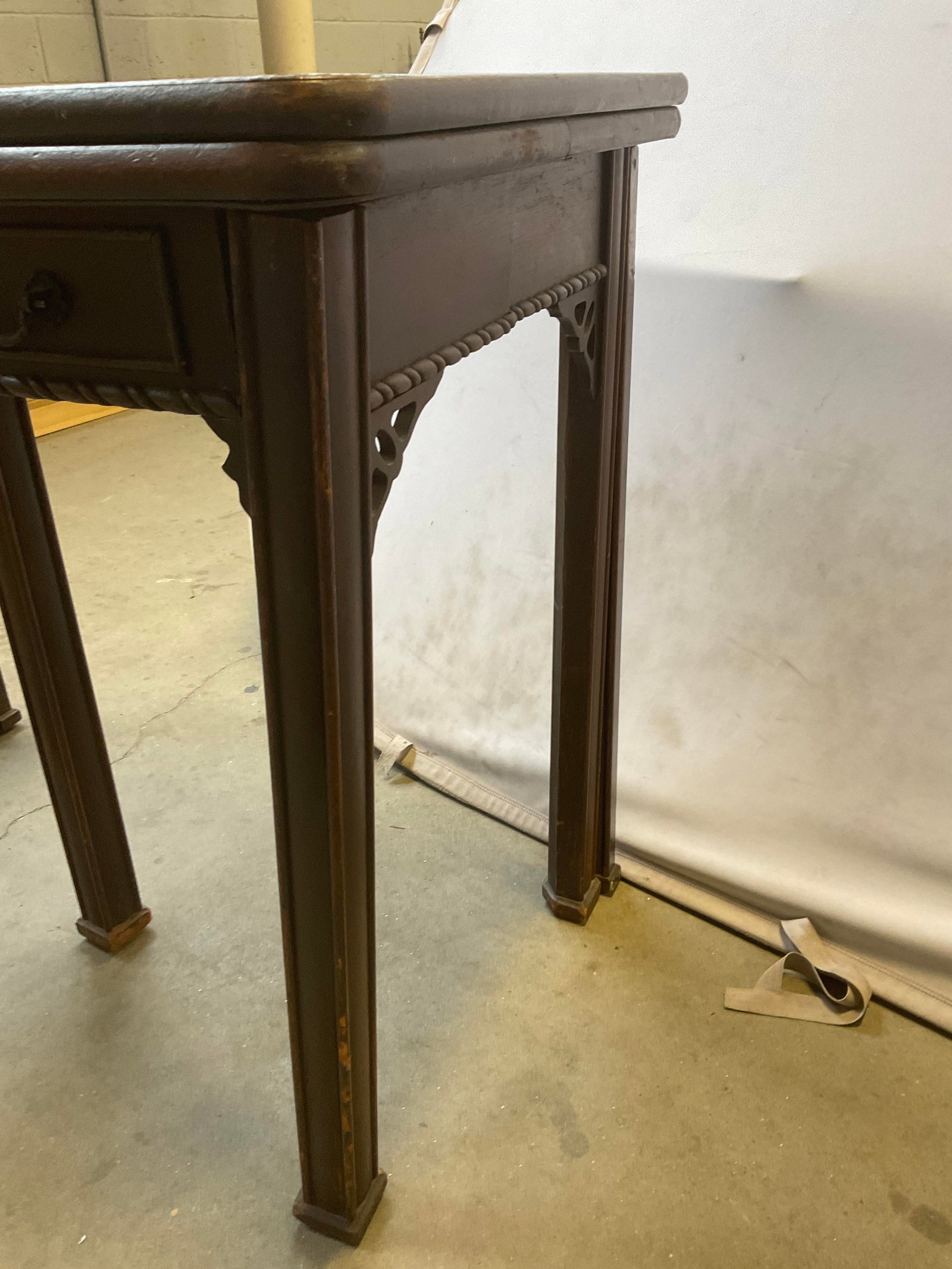 VINTAGE Mahogany Drop-Leaf Side Table - 9