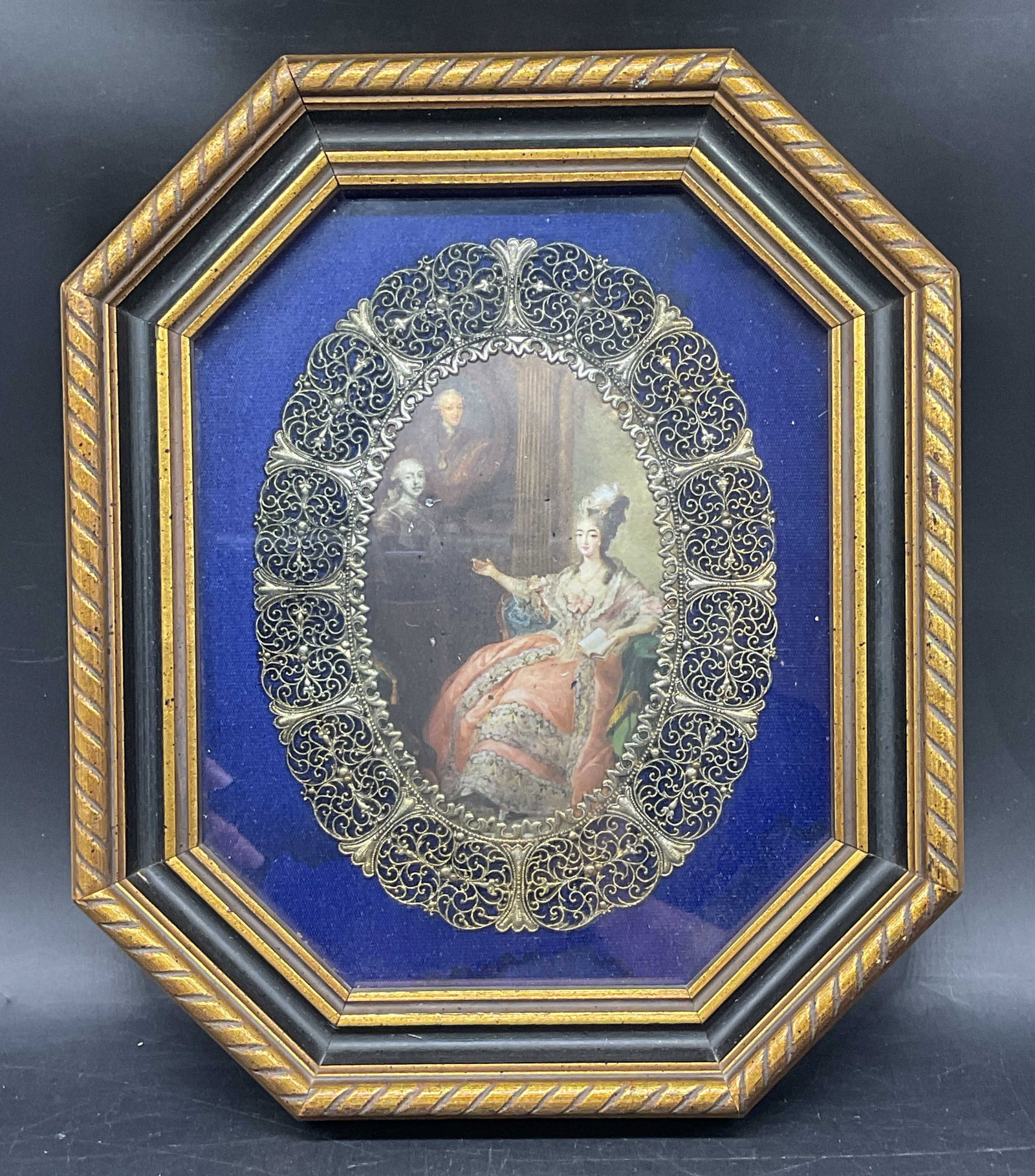 Framed Seated Woman Textile Panel (1 of 6)