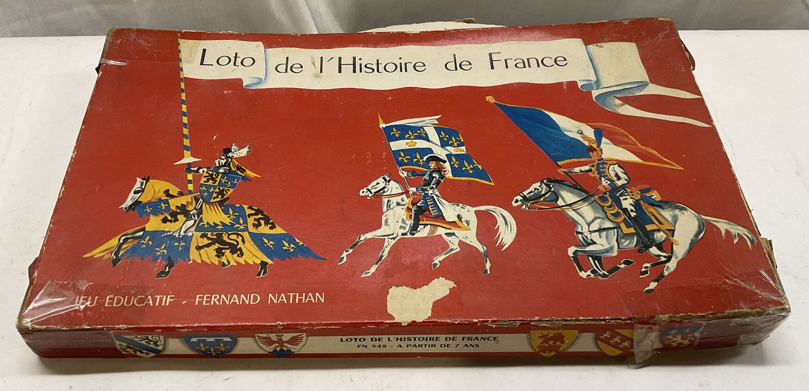 Fernand Nathan ILLUS French History Board Game: Vintage Fernand Nathan Loto de lHistoire de France Educational Board Game. Features Various Illustrations Throughout French History. Wear to Box. Sold As Is. Pieces May Be Missing. Measures app 9in H 