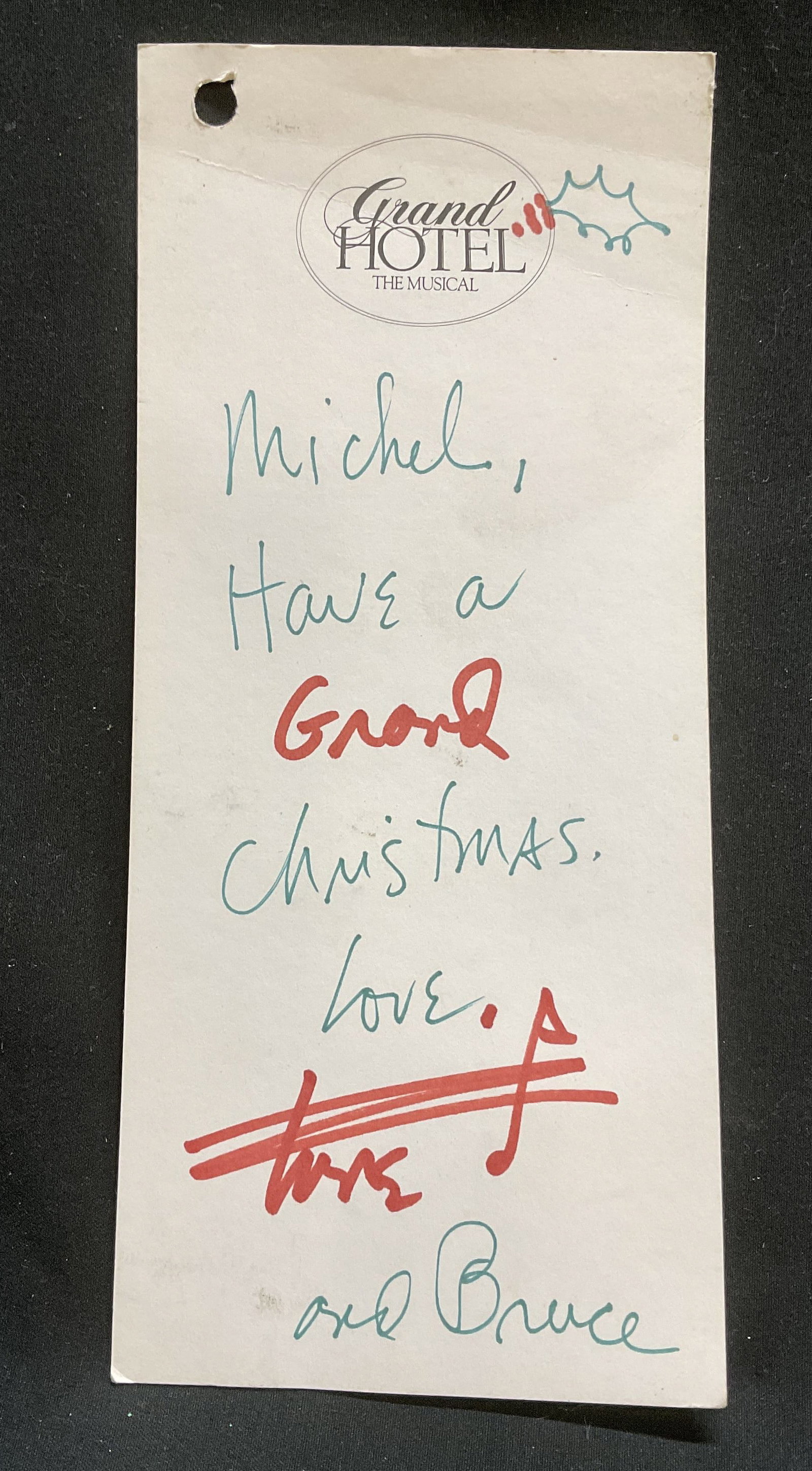 SIGNED Tommy Tune&Bruce Lumkin Personalized Note (1 of 6)