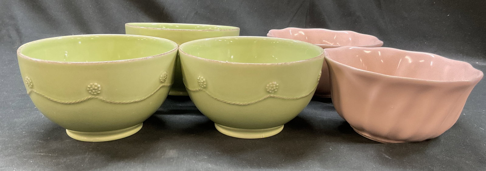 Lot 5 SGND Juliska Green & Pink Ceramic Bowls (1 of 12)