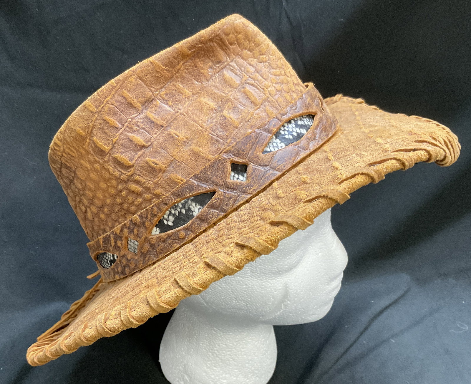 Henschel Hat Co Leather Snakeskin Sty Cowboy Hat (1 of 9)