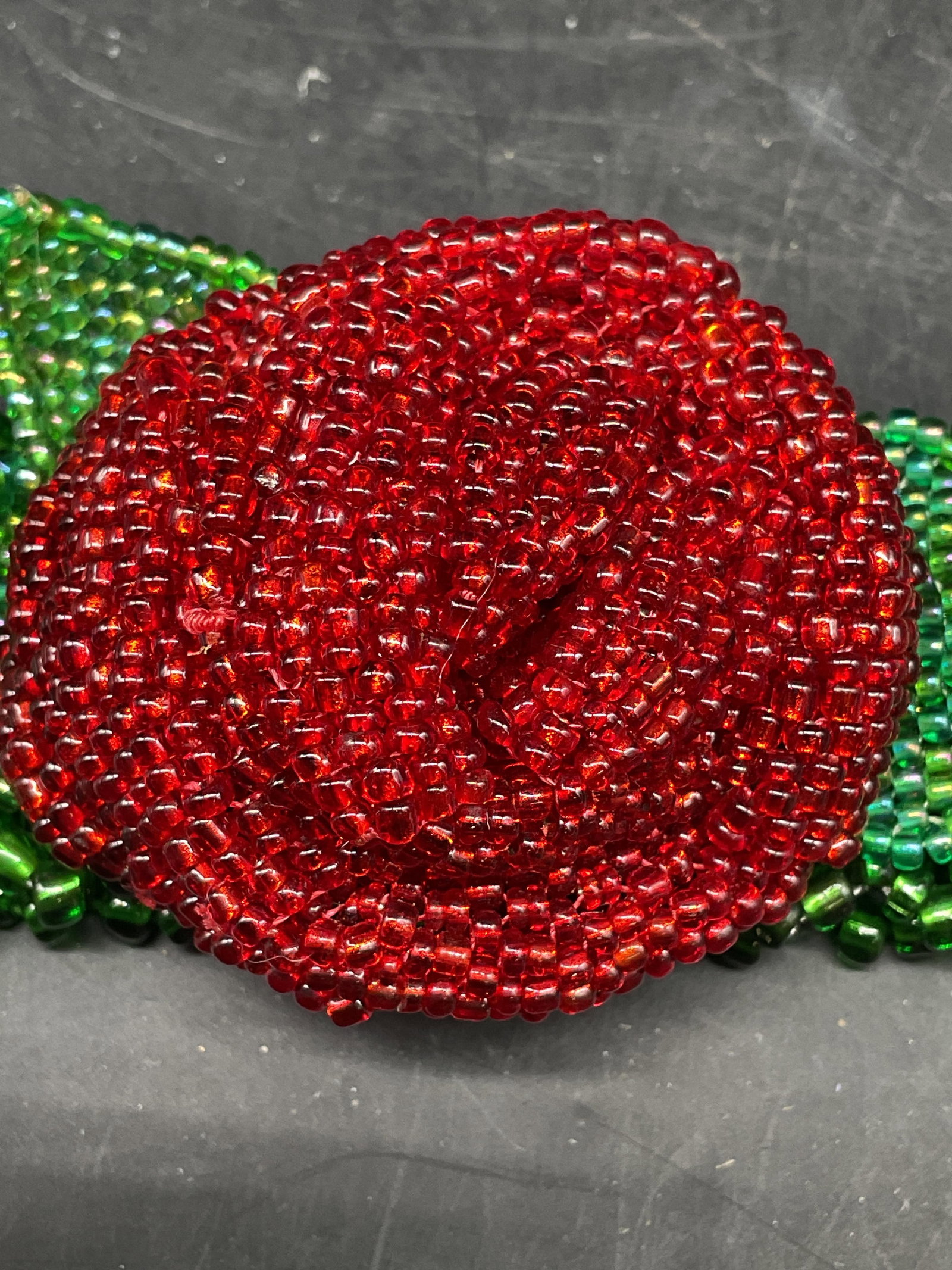 Beaded Rose Statement Bracelet - 2