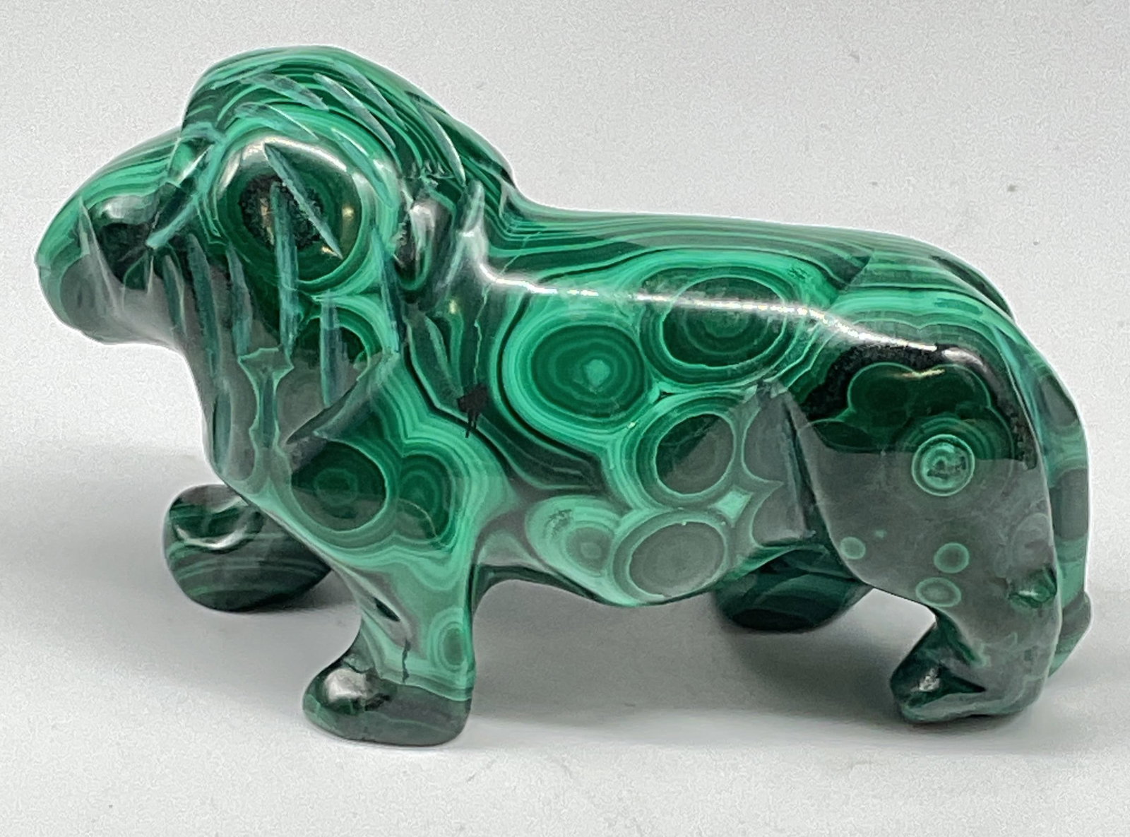 Carved Malachite Lion Figurine (1 of 6)