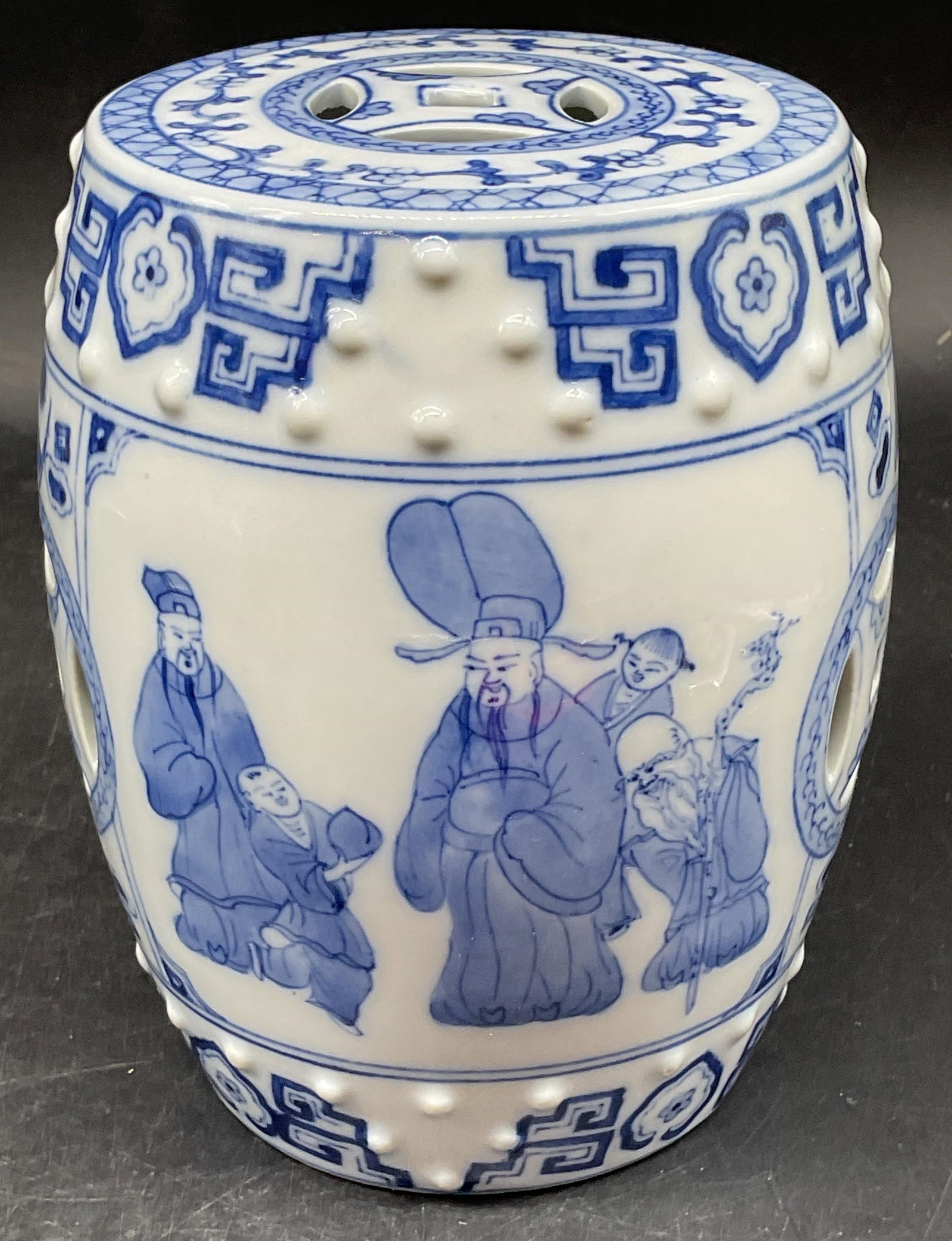 Blue & White Porcelain Garden Stool 6 Inches (1 of 6)
