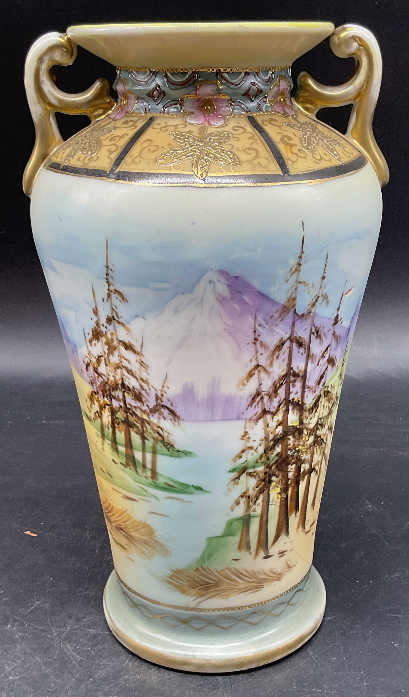 Antique Nippon Porcelain Landscape Vase Japan (1 of 6)