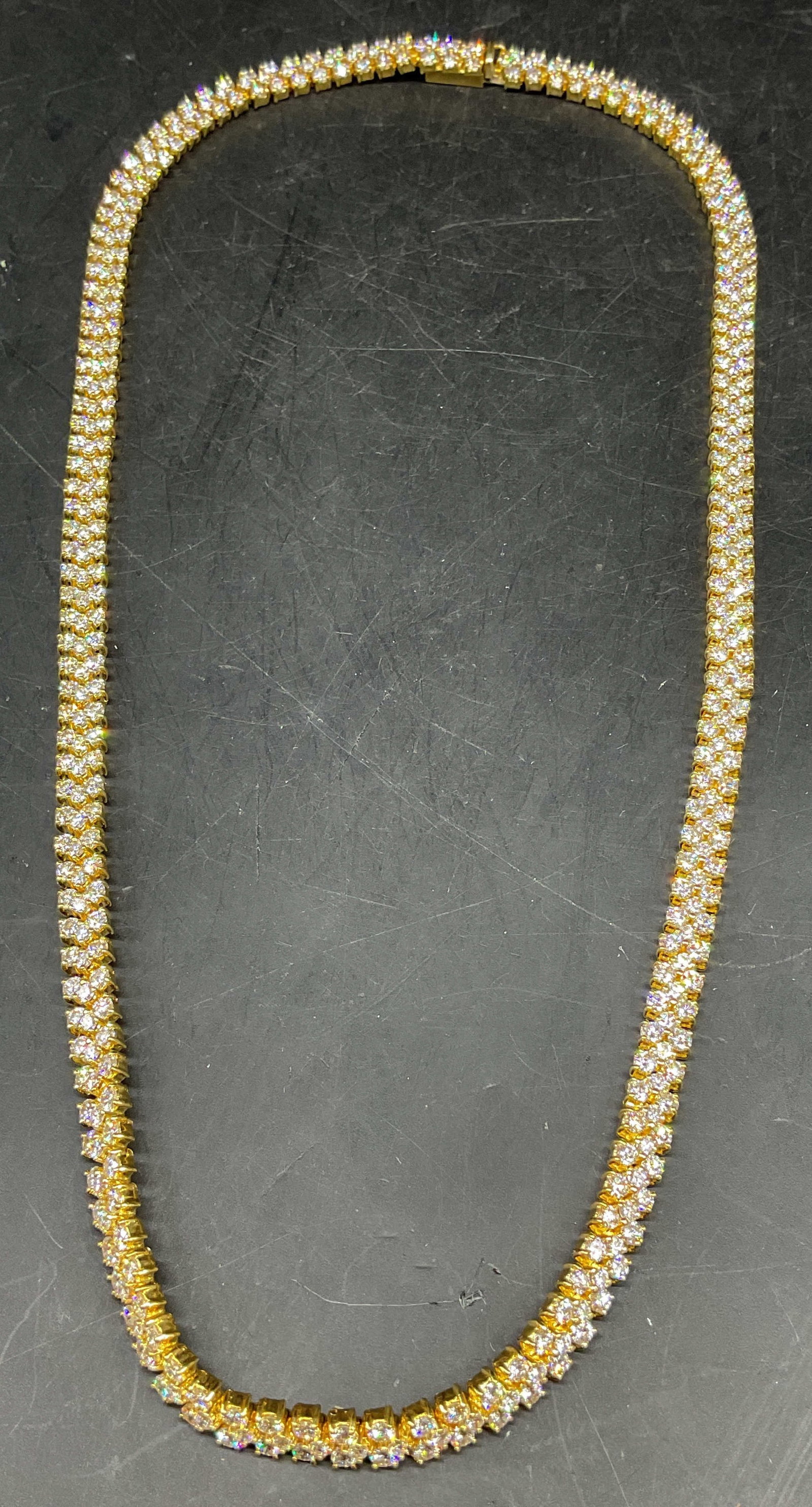 18K Gold Diamond Tennis Necklace (1 of 7)