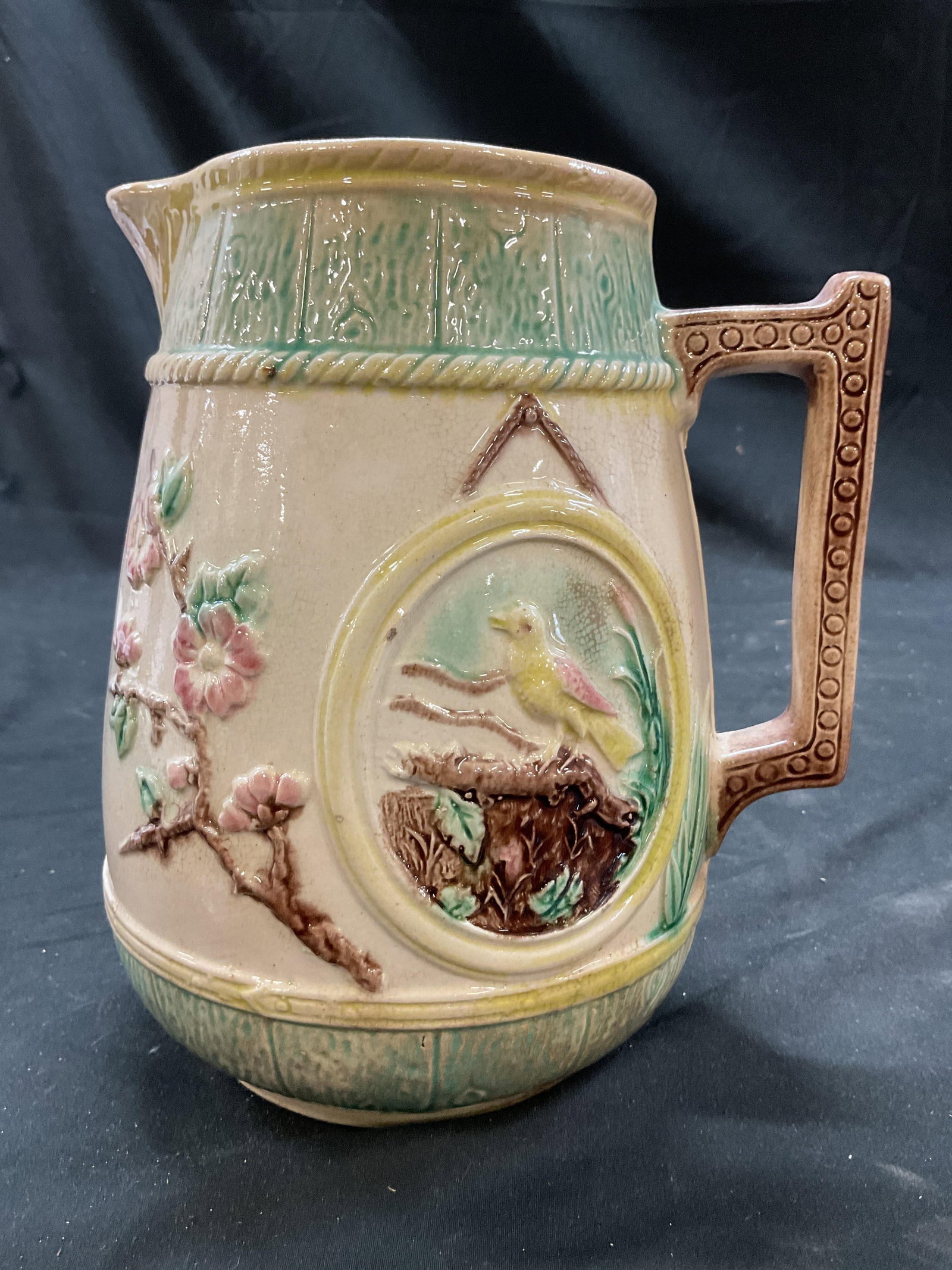 Antique English 19th C Majolica Pitcher (1 of 16)