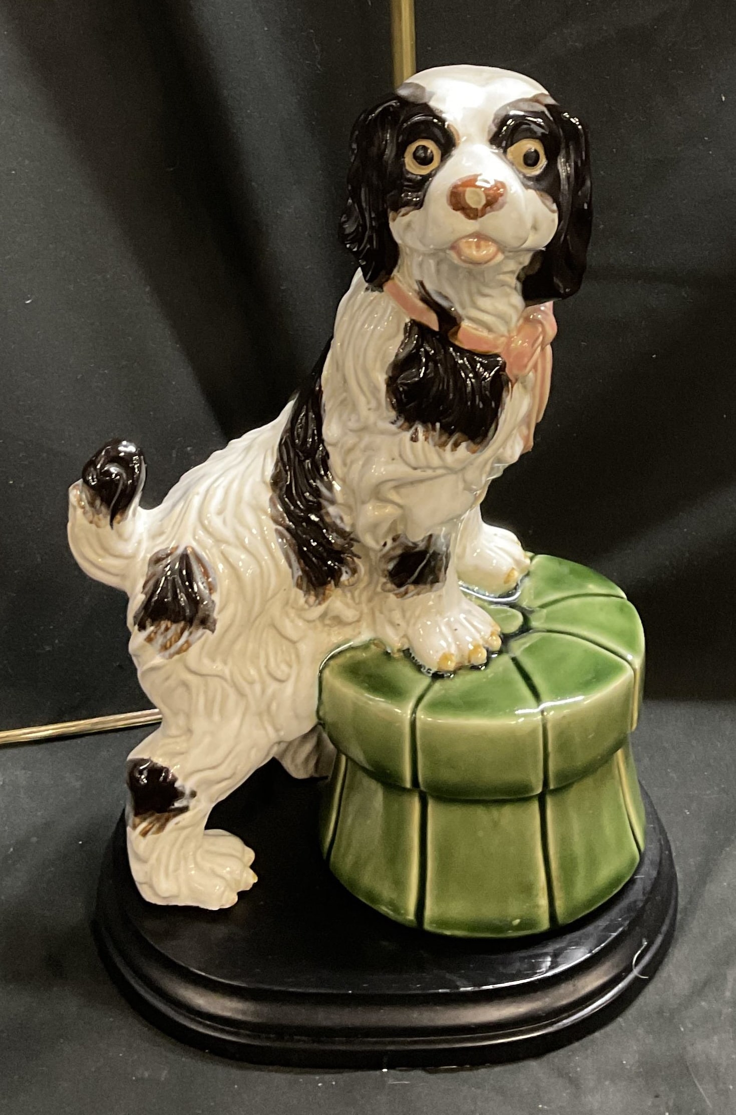 VTG Porcelain King Charles Spaniel Lamp (1 of 10)