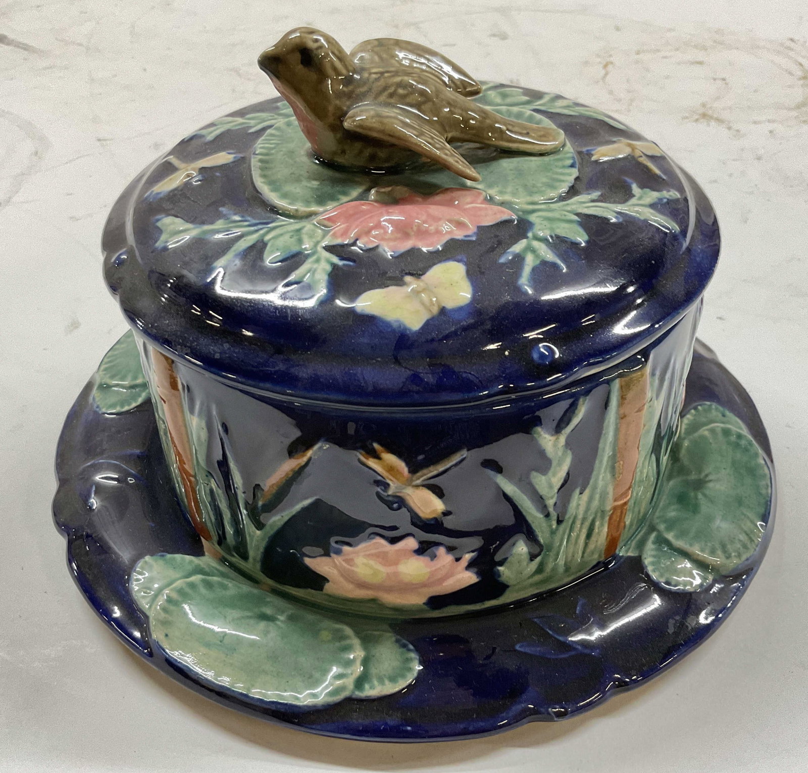 Antq George Jones Majolica Sardine Dish, Eng (1 of 16)