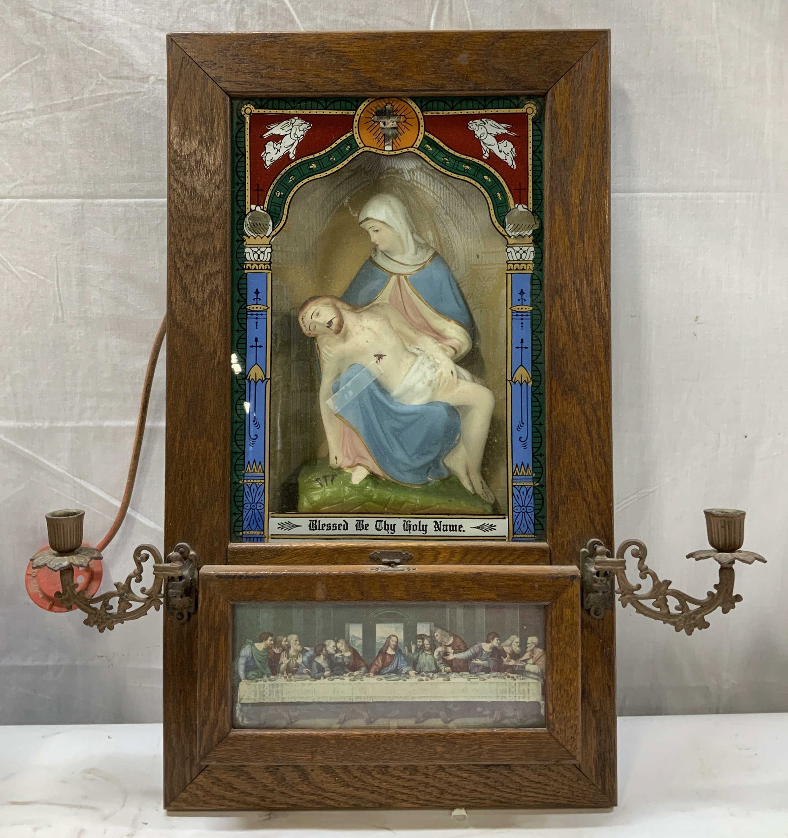 Vtg Catholic Devotional Shadow Box 23.3in (1 of 7)
