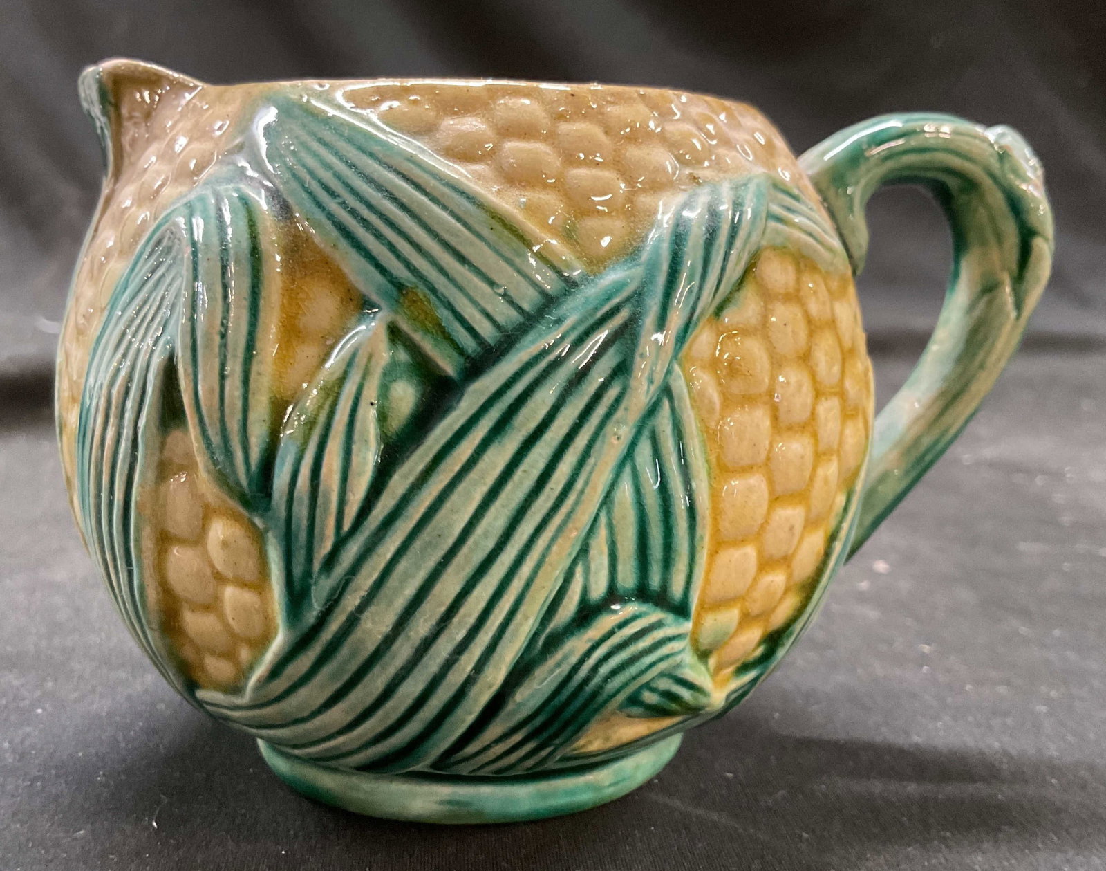 Antique Majolica Corn on The Cob Pitcher Creamer (1 of 11)