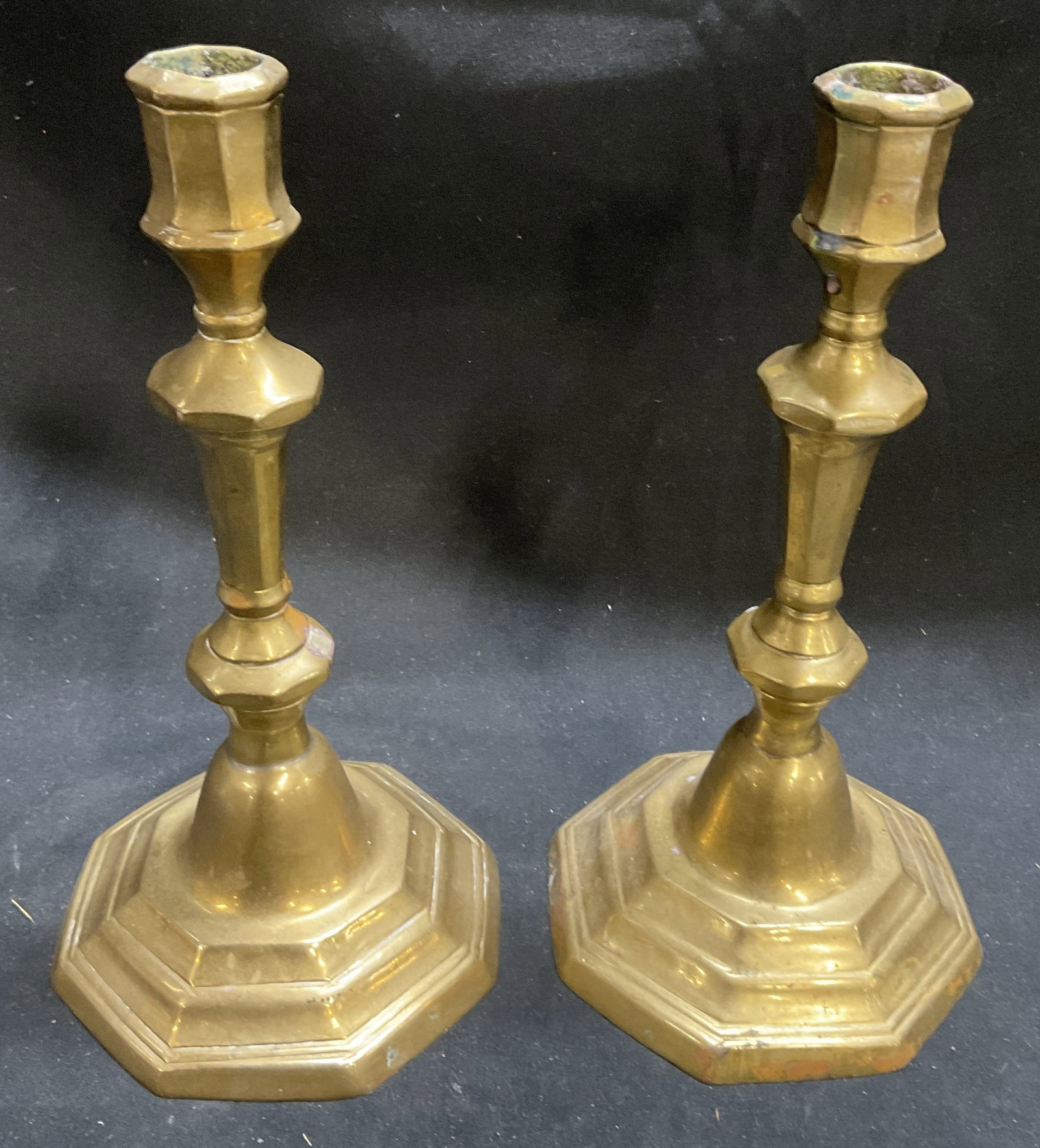Pair VTG Georgian-Style Brass Candlestick Holders (1 of 6)