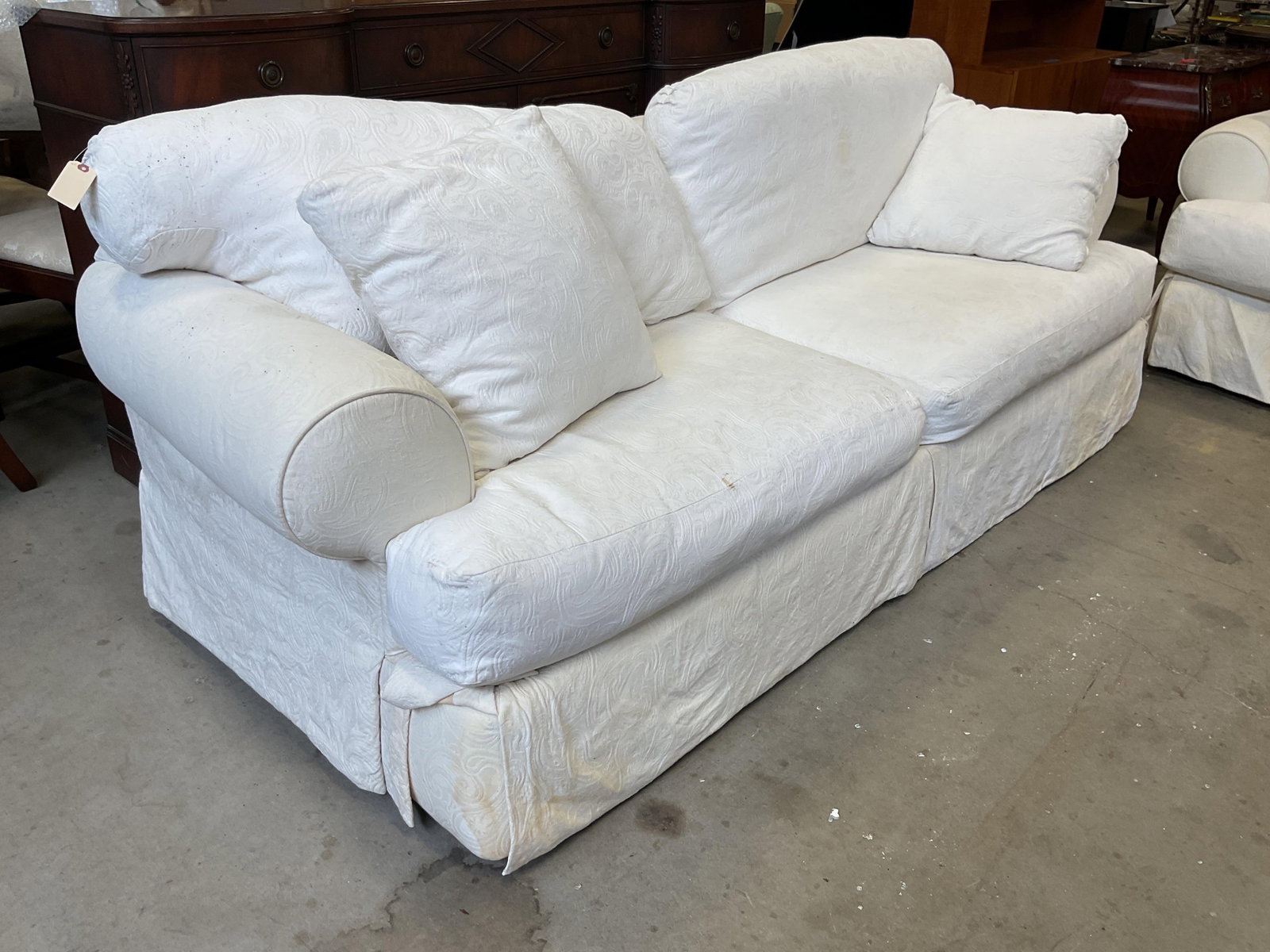 White Down Upholstered three seat Sofa (1 of 10)