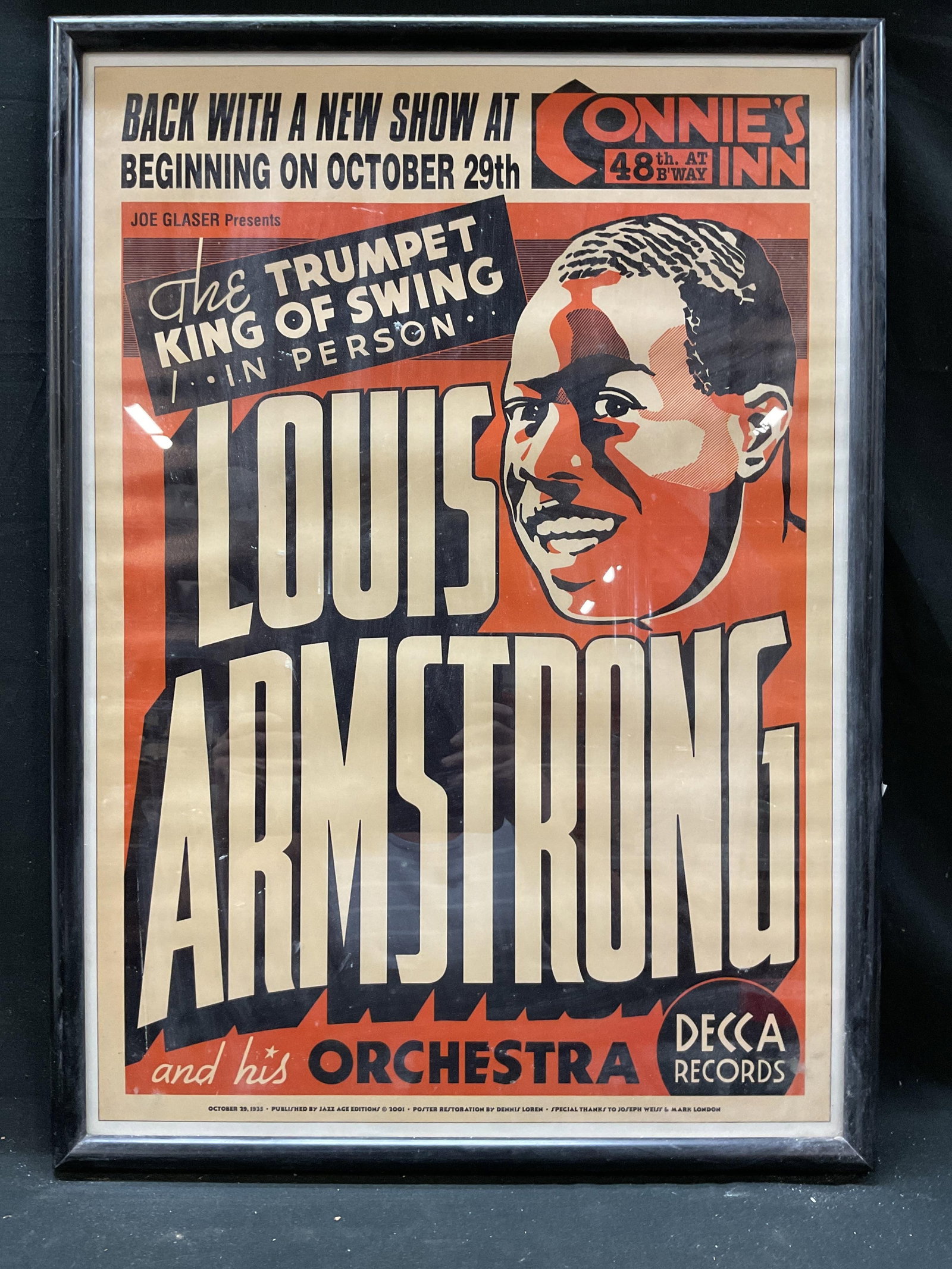 Vintage Framed Louis Armstrong Promo Poster (1 of 11)