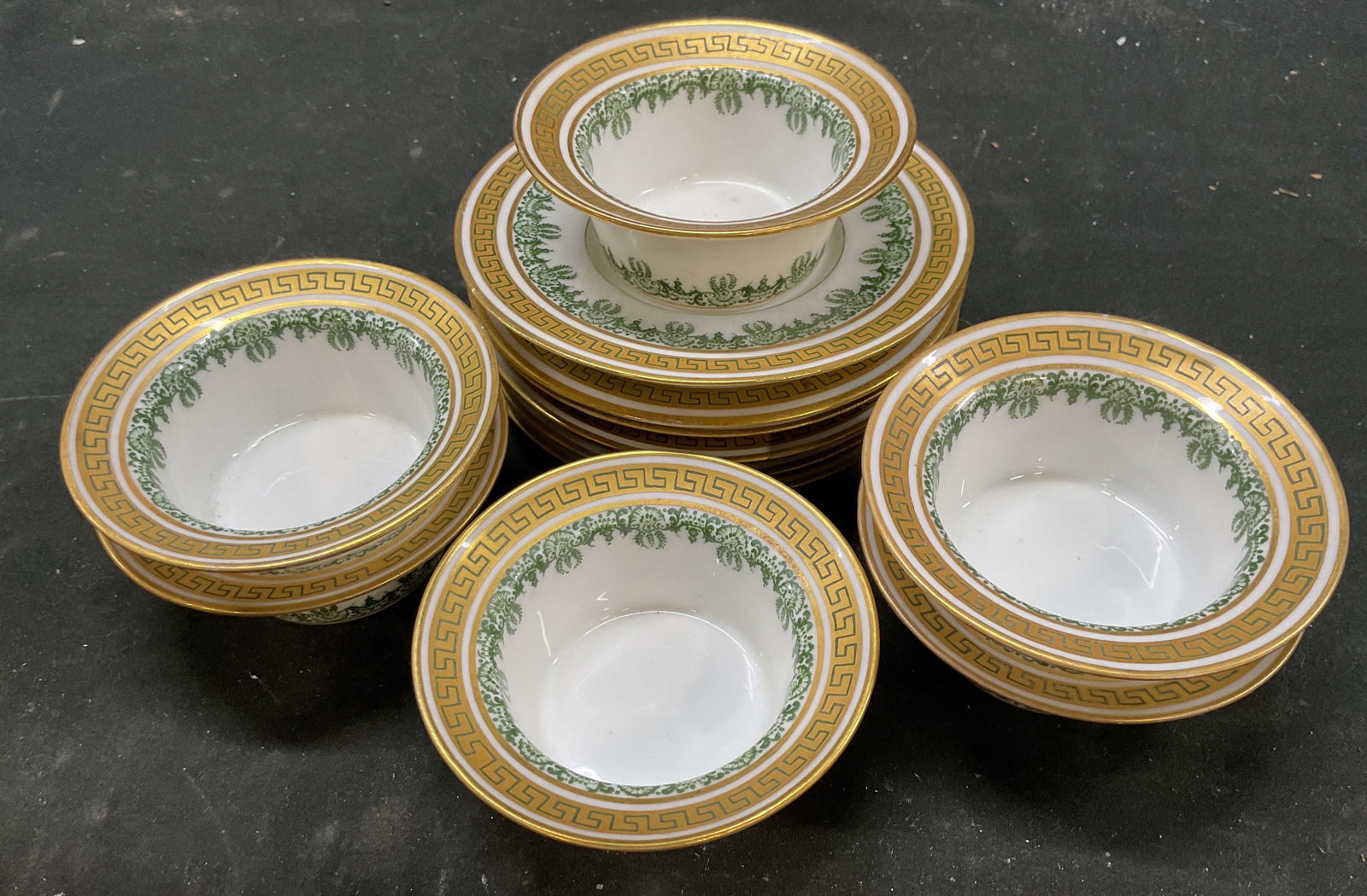 Set 12 Antq J. Pouyat Limoges Plates Cups (1 of 12)