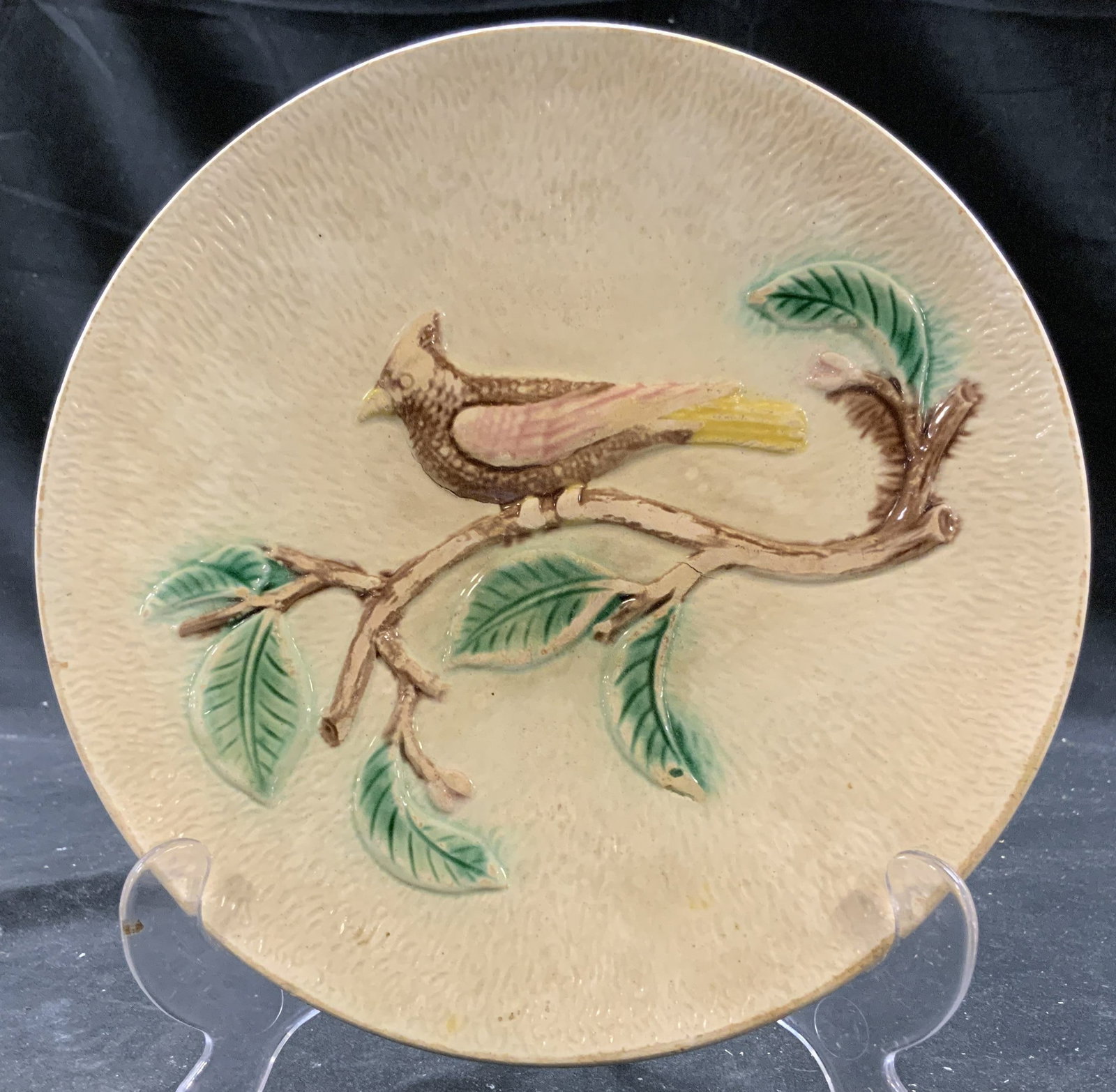 Antique English Majolica Bird Plate (1 of 6)