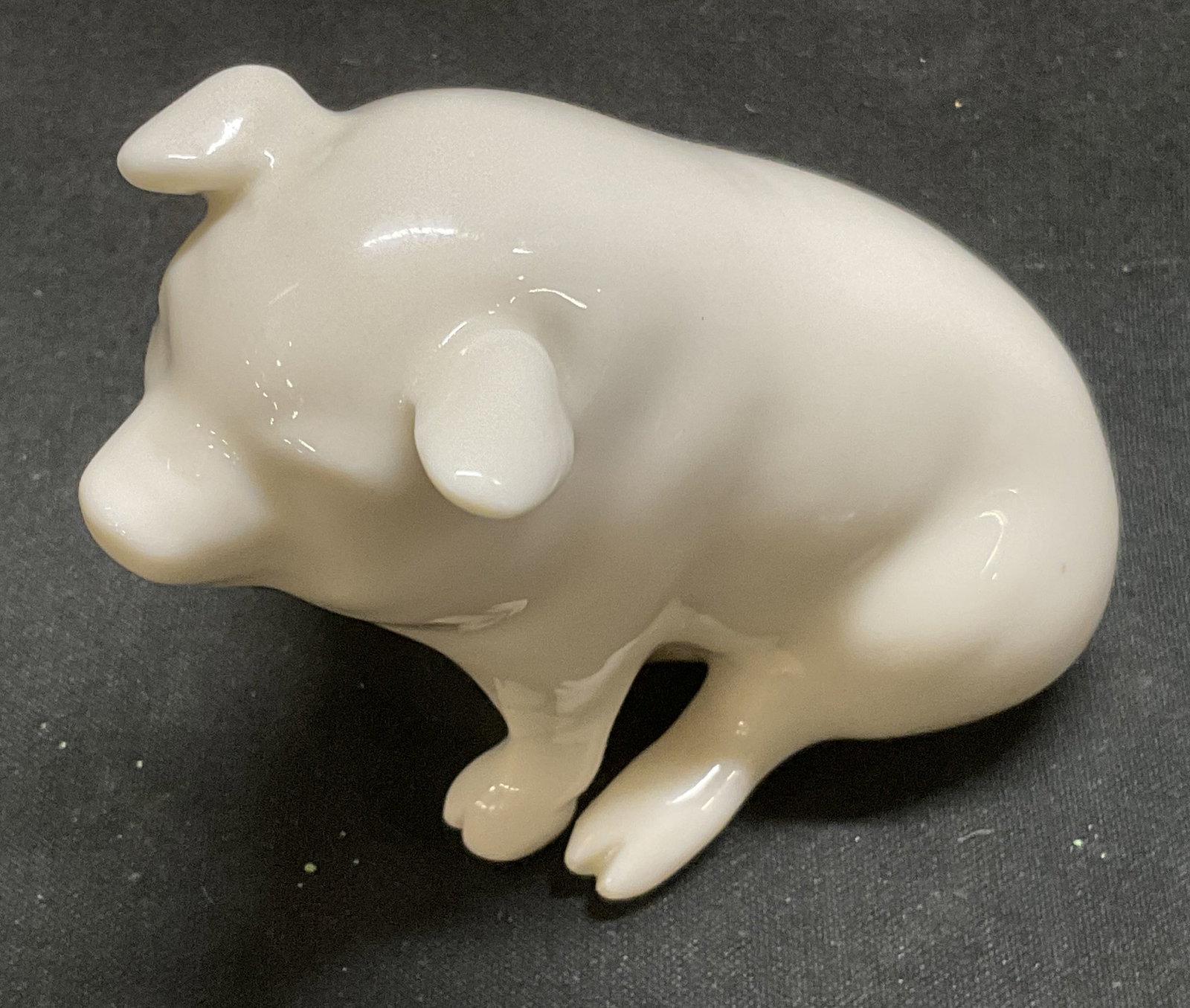 VTG 80s-90s Belleek Pottery Porc Pig Fig IRELAND: Vintage Circa 1980s-1990s Belleek Pottery White Porcelain Pig Figurine. Made in Ireland. Condition Consistent With Exposure. Measures app 2in H x 2.75in L. Vintage Figurines, 1980s, 1990s, Belleek Pot