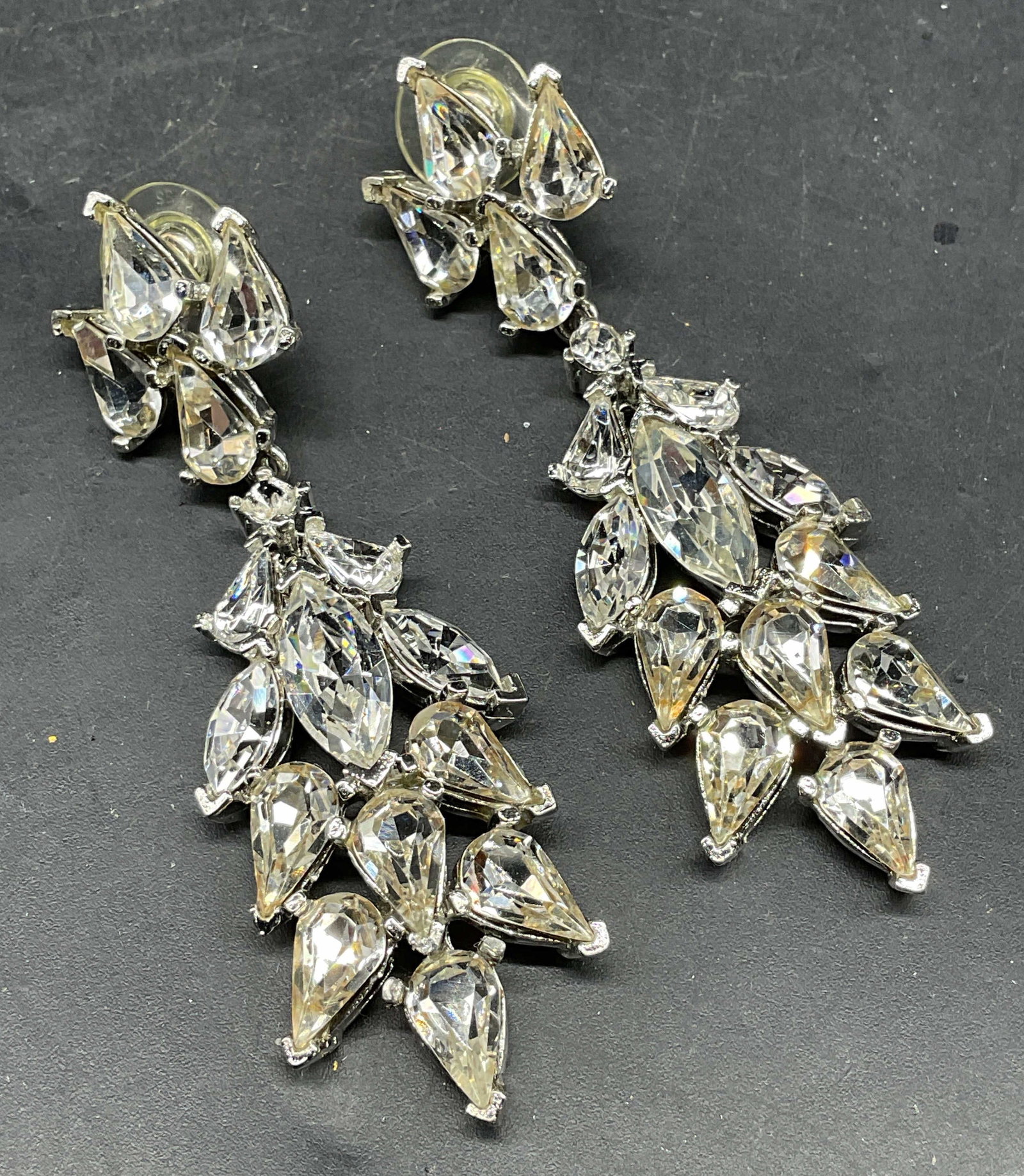 Vtg Todd Anthony Rhinestone Chandelier Earrings (1 of 6)