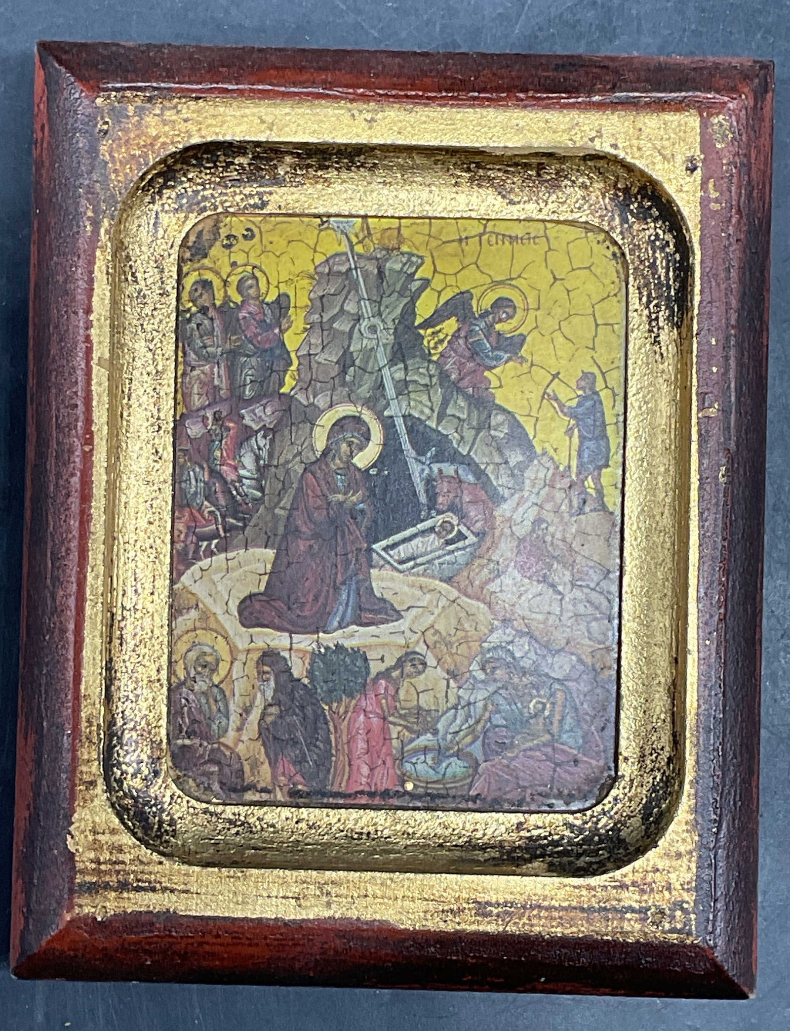 Nativity Christ Byzantine Icon Print on Board (1 of 6)
