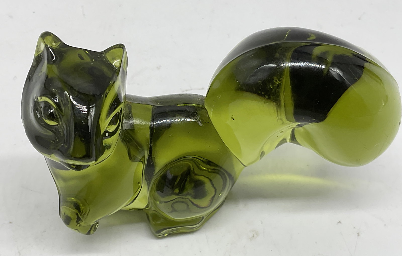 MCM Olive Green Art Glass Squirrel Figurine (1 of 8)