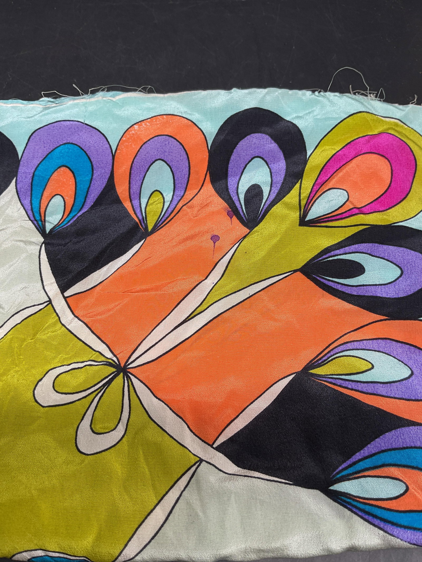 Multicolor Geometric Pattern Silk Scarf - 7