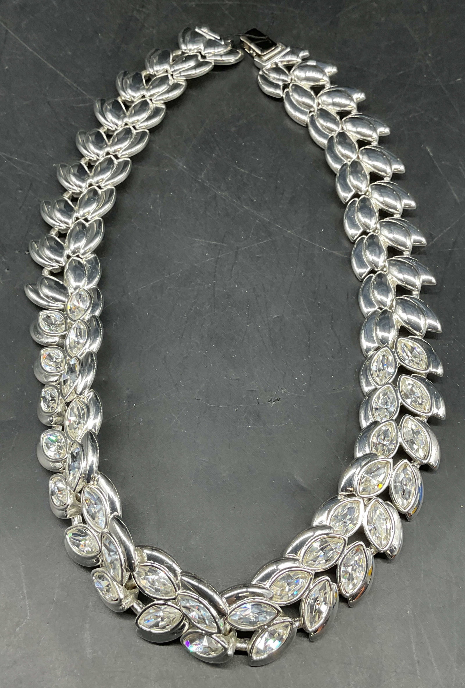 Vintage Napier Silver Tone Rhinestone Necklace (1 of 6)