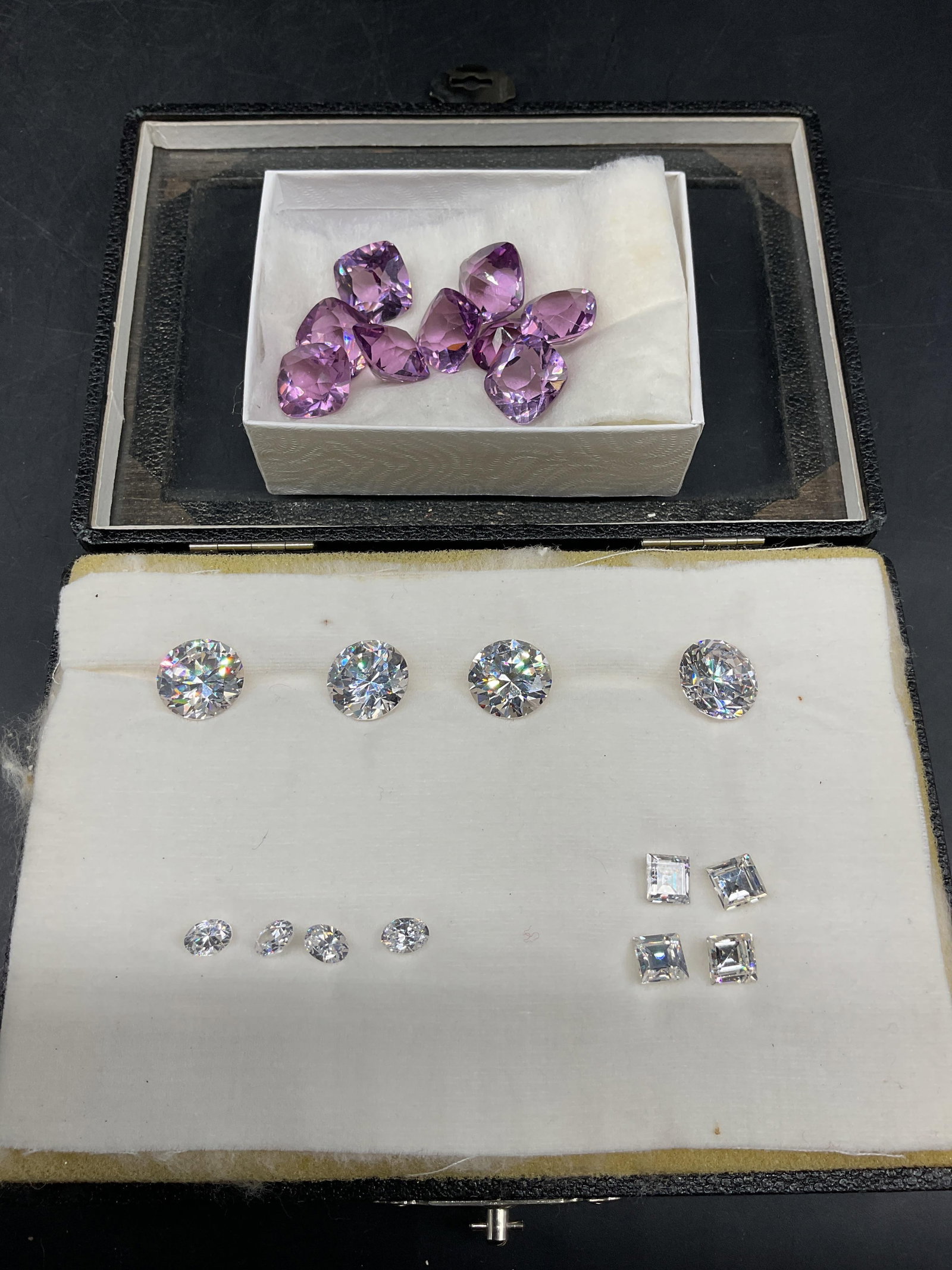 Group Lot Clear & Purple Glass Rhinestones (1 of 6)