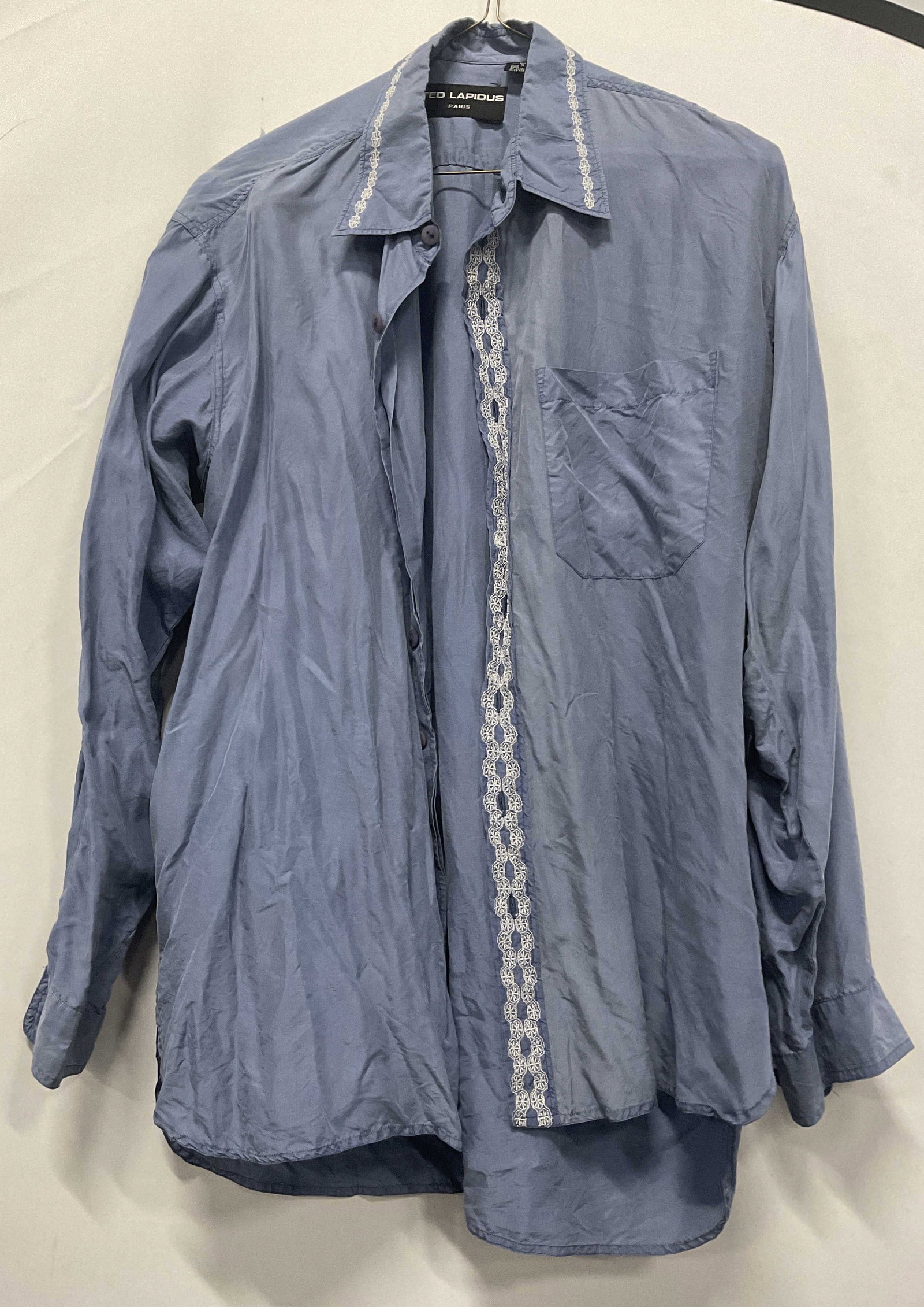 VTG Ted Lapidus Paris 100% Silk Button-Up Shirt (1 of 8)