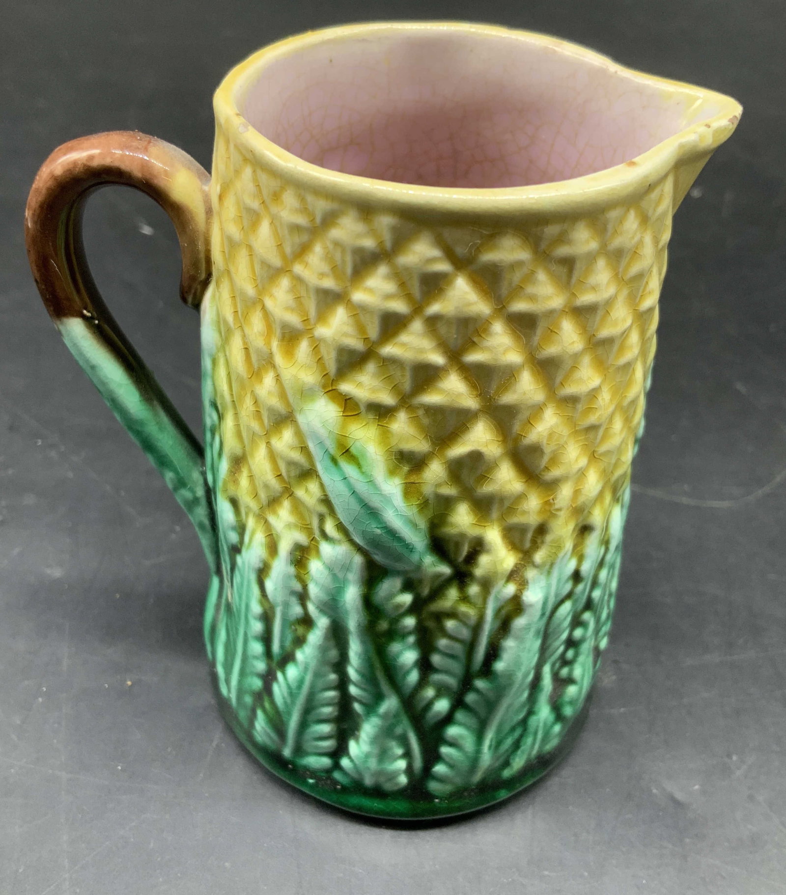 Antique Majolica Pineapple Pitcher, England (1 of 8)