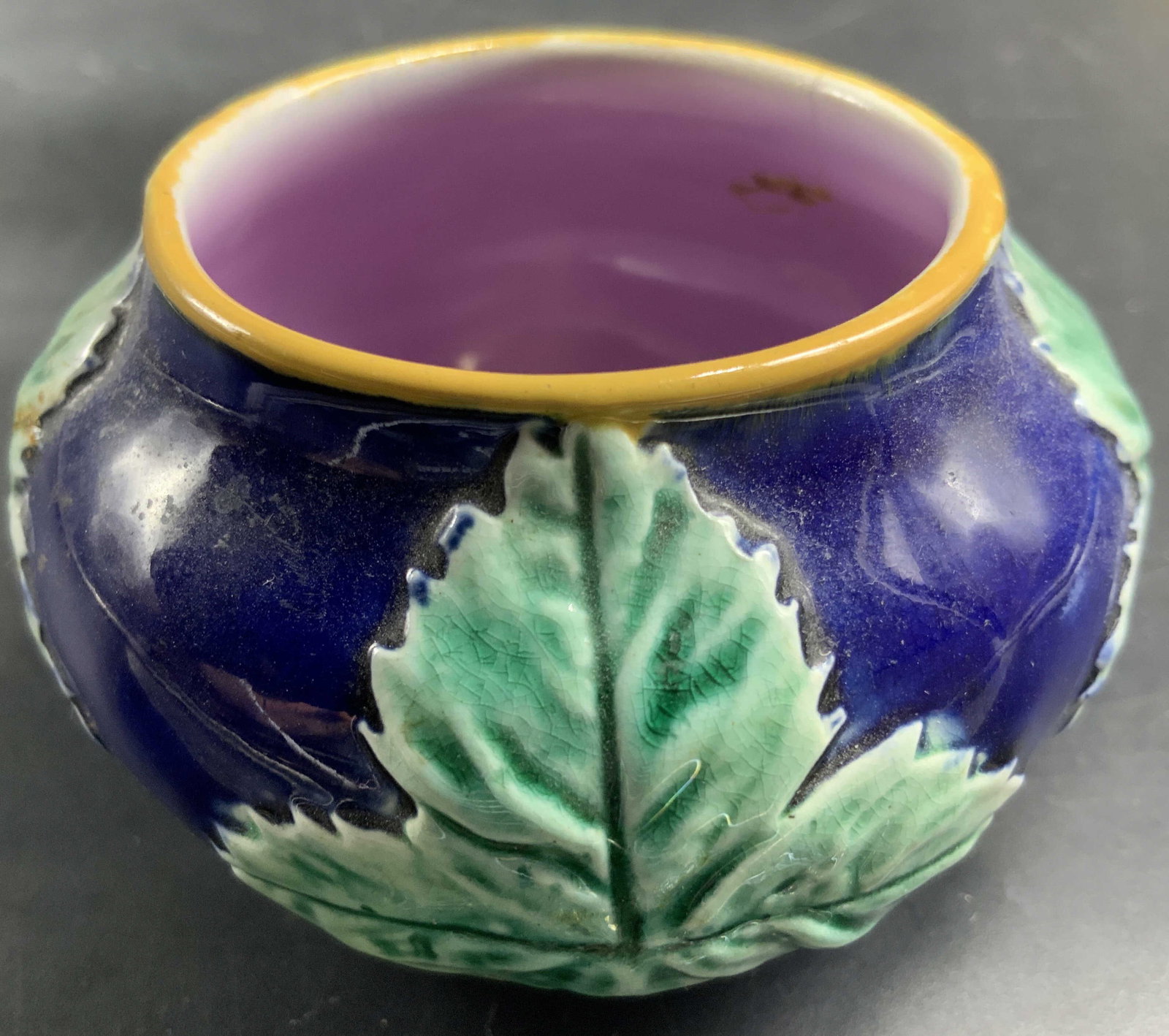 Antq FOSTER FILBERT Majolica Sugar Cond Bowl (1 of 7)