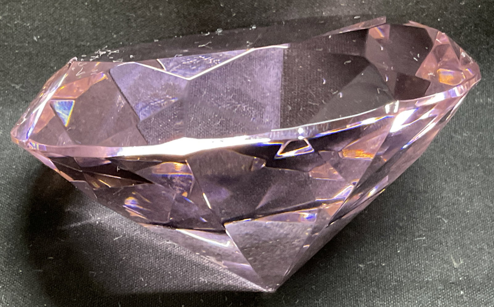 Pink Glass Diamond-Shaped Paperweight (1 of 7)