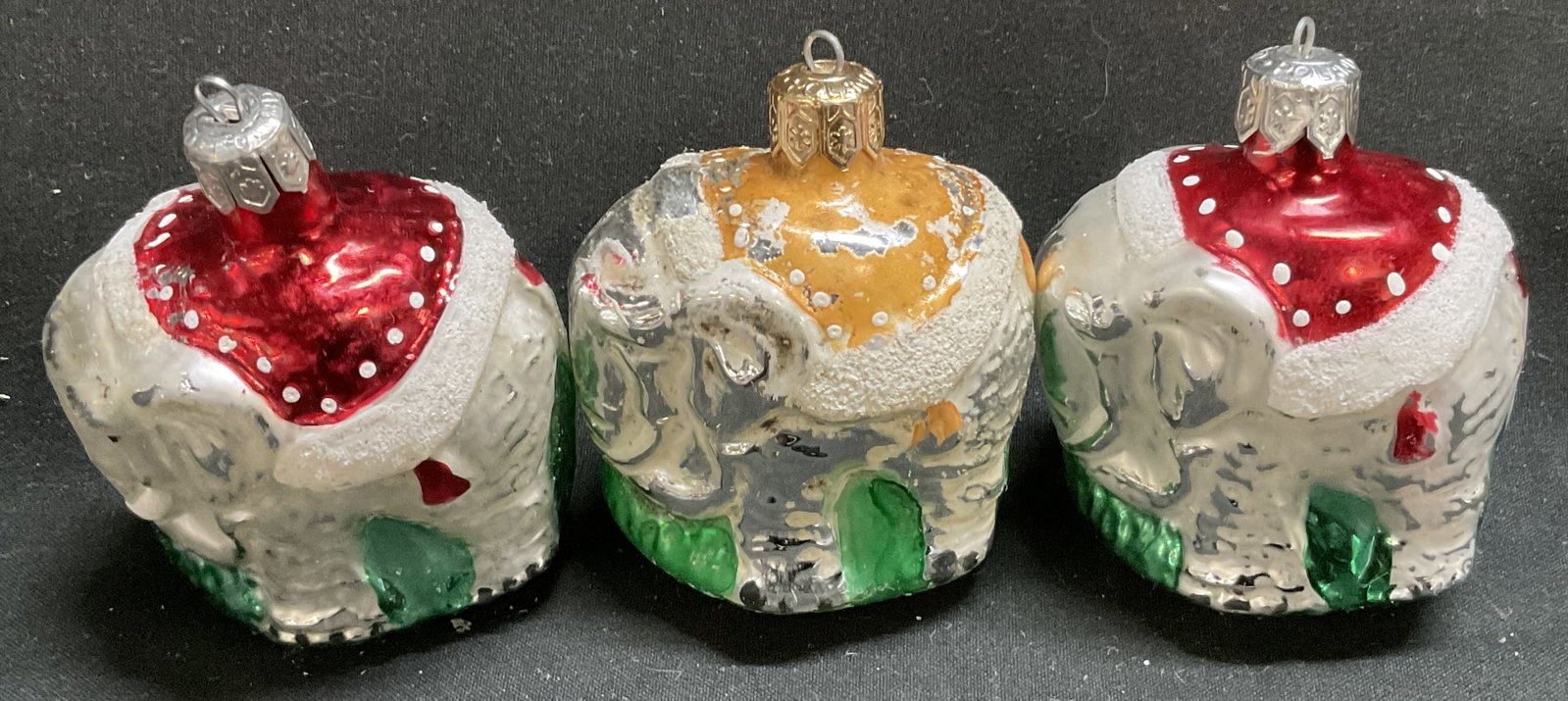 St3 VTG Blown Glass Elephant Xmas Ornaments POLAND (1 of 11)