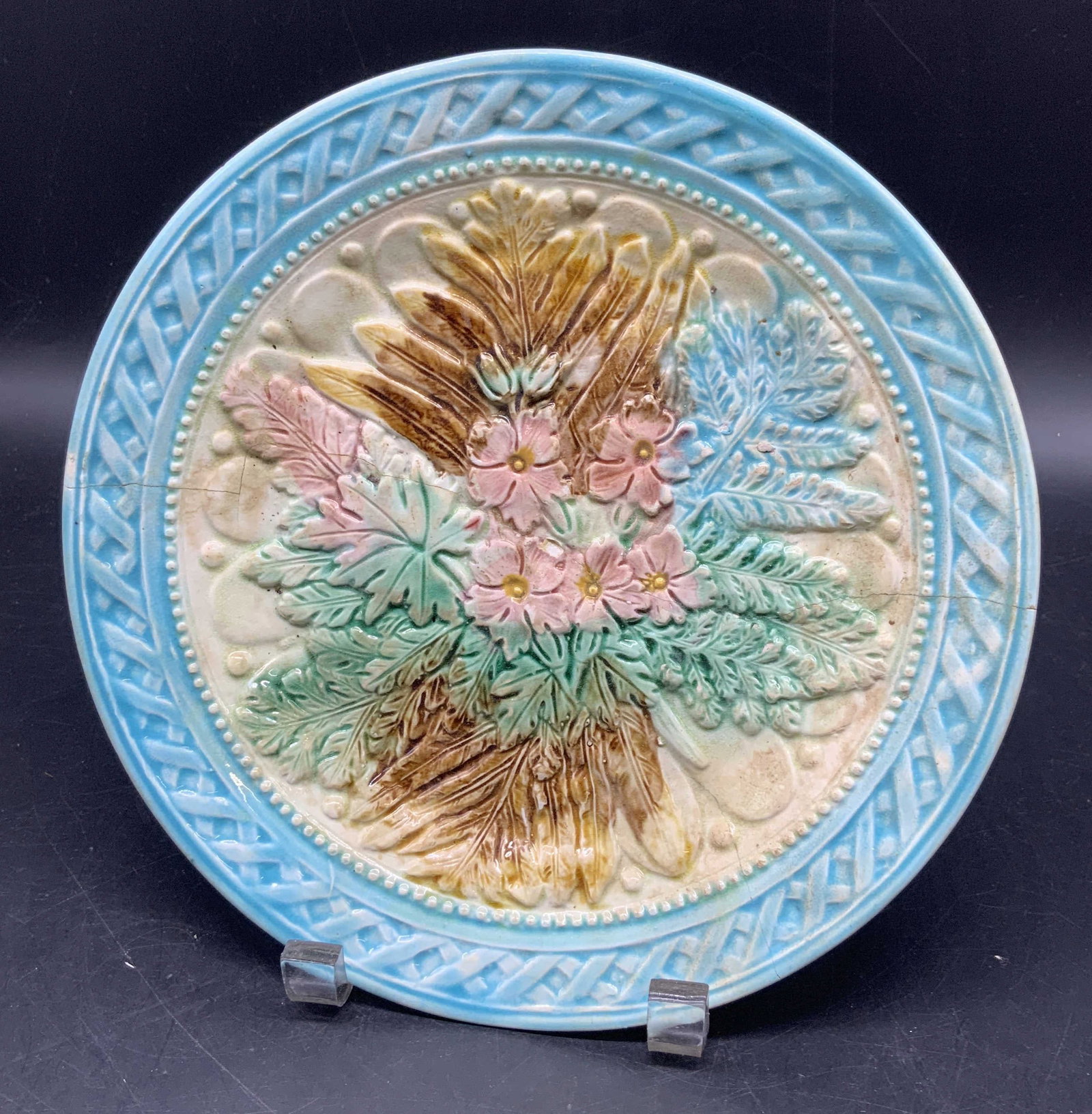 Antq English Majolica Ceramic Plate (1 of 8)