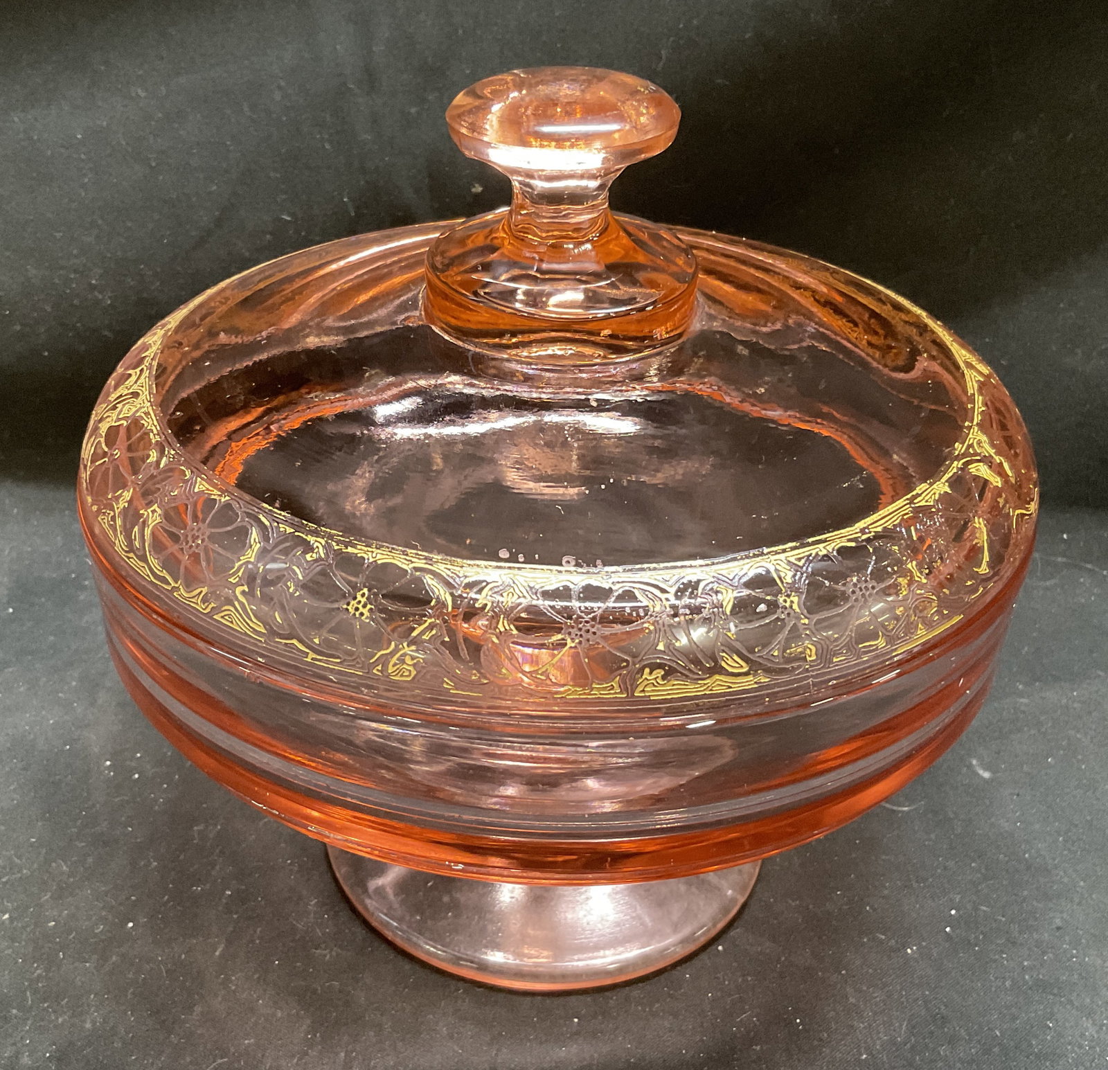 VTG 30s-40s Pink Depression Glass Candy Dish (1 of 10)